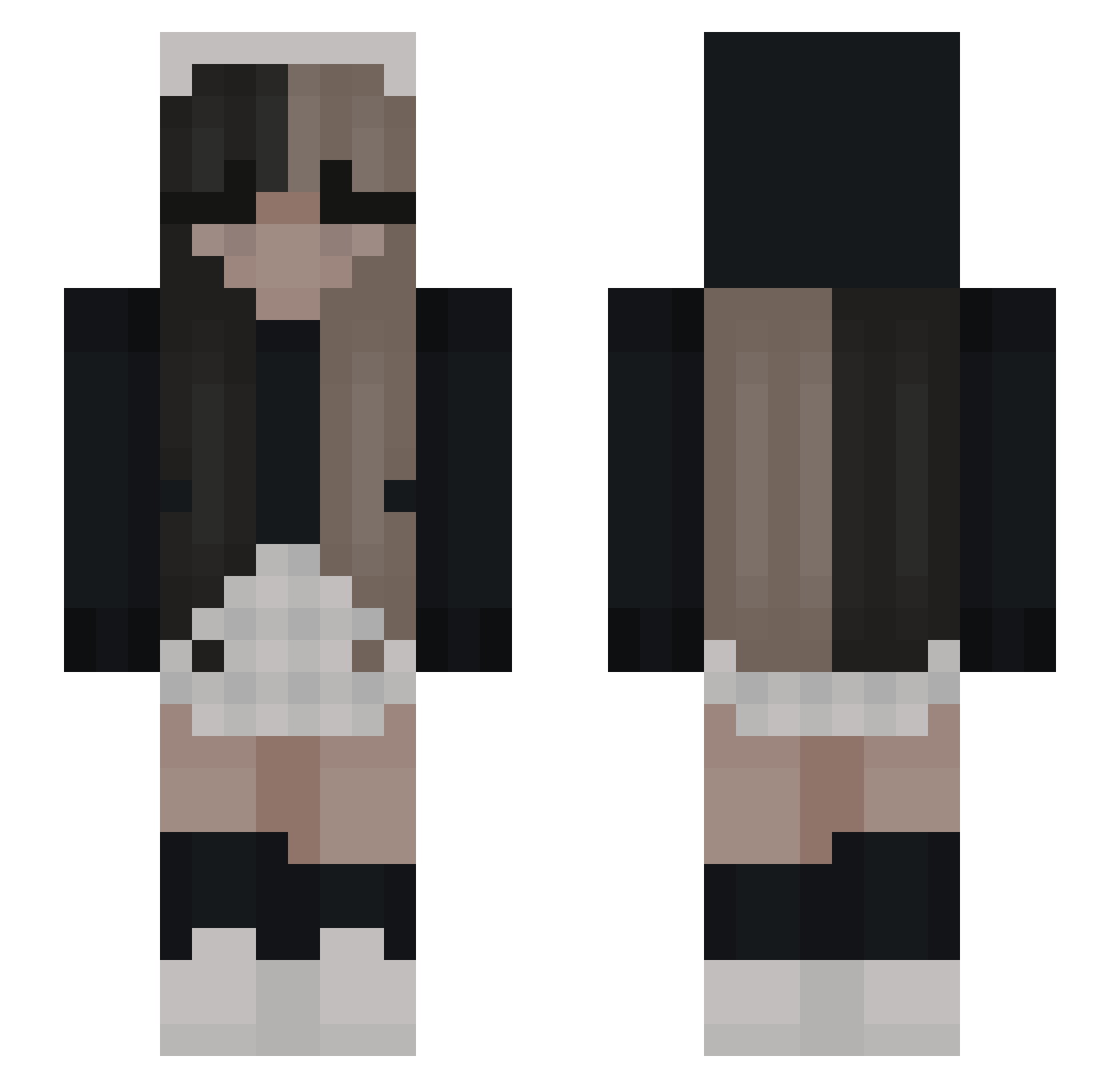 tobisi Minecraft skin, front and back view