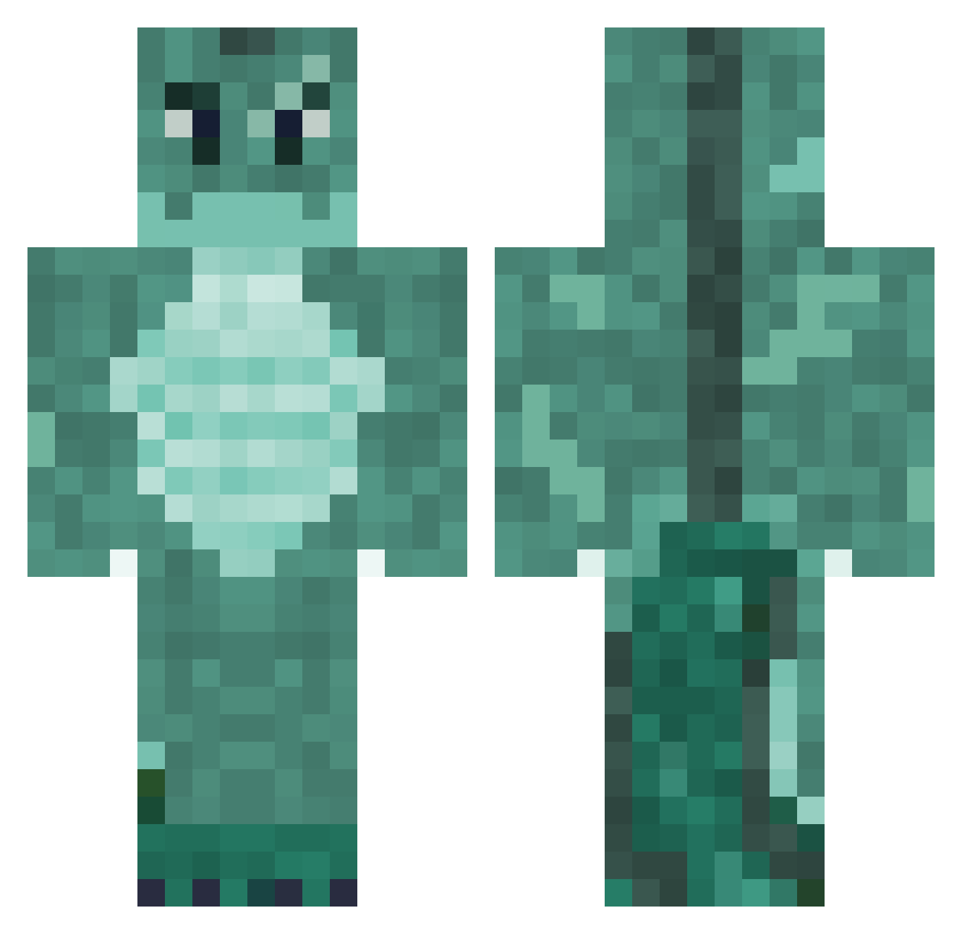 groggygator Minecraft skin, front and back view