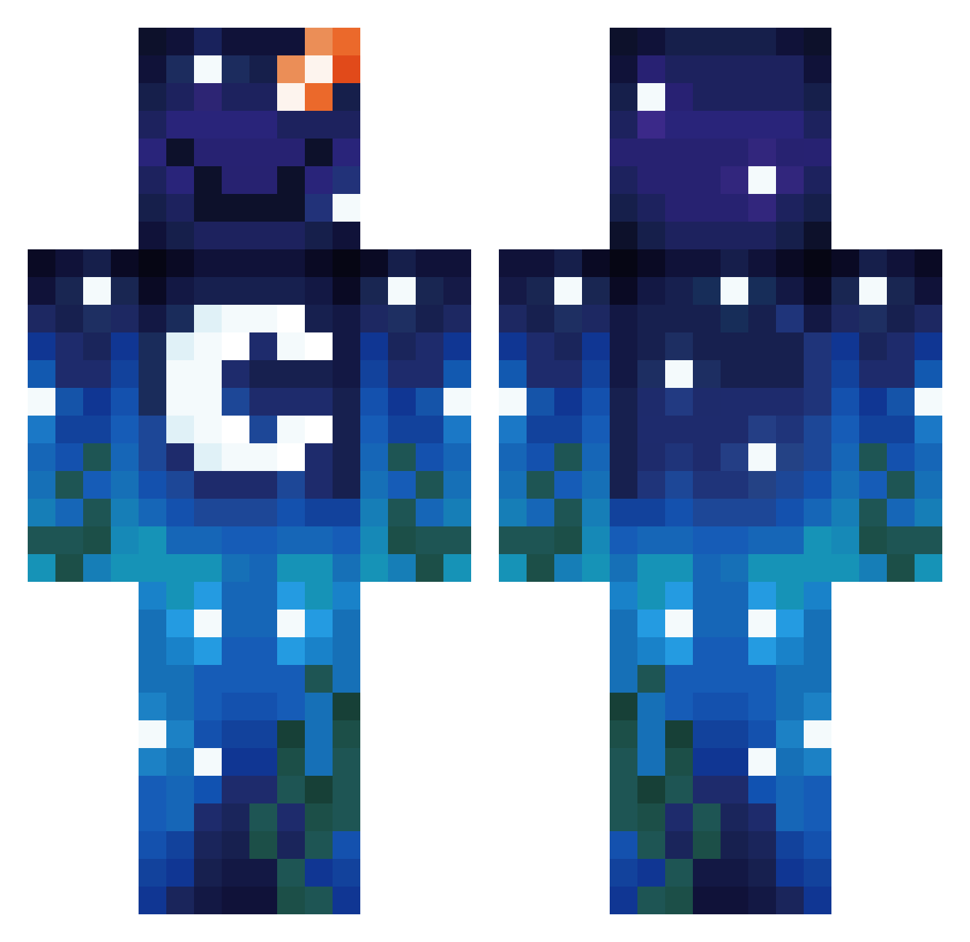 SizArts Minecraft skin, front and back view