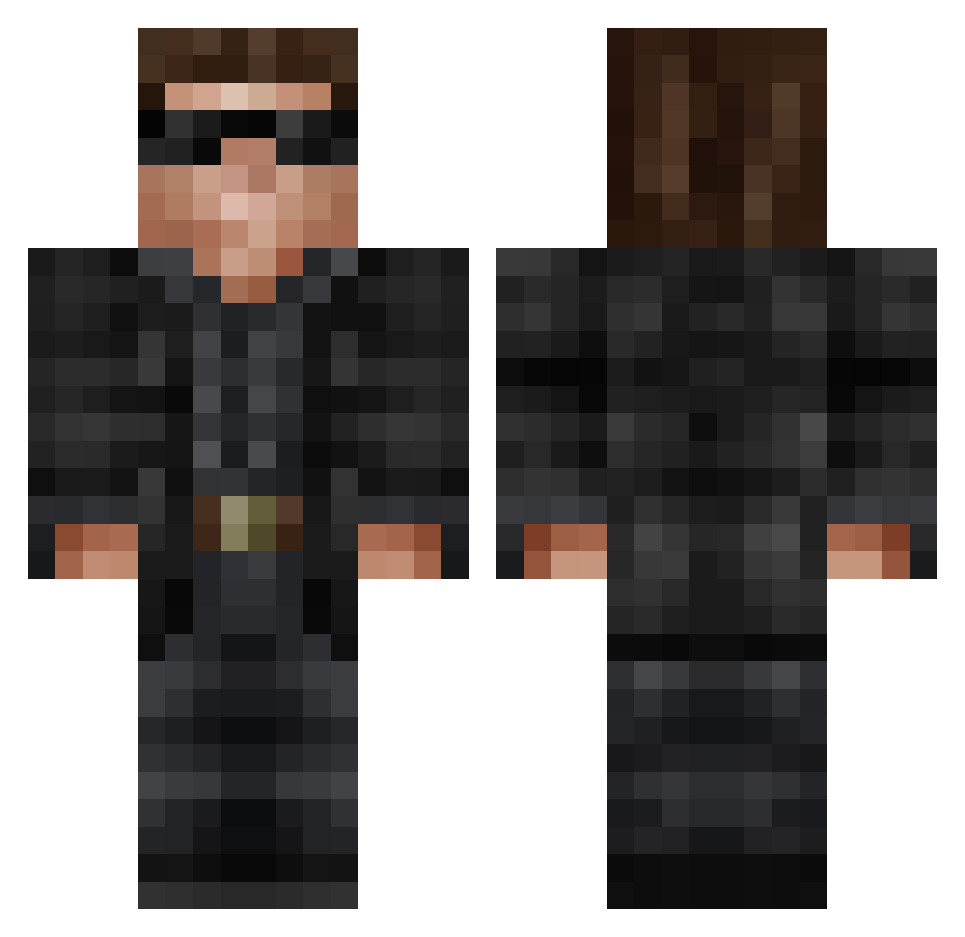 corsak Minecraft skin, front and back view