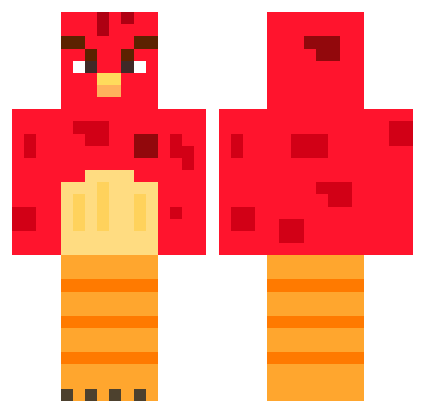 jecio Minecraft skin, front and back view