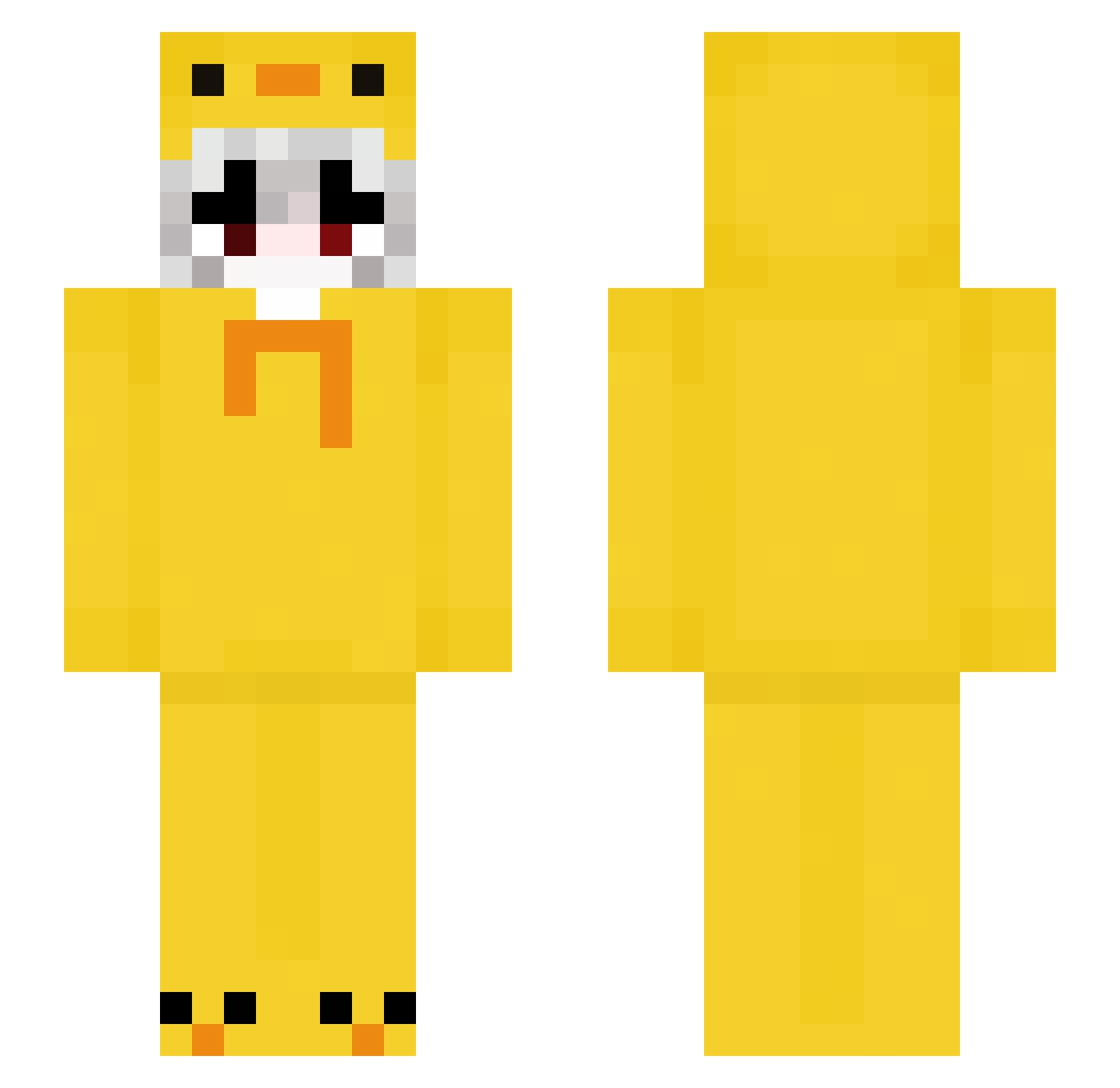 Foolith Minecraft skin, front and back view