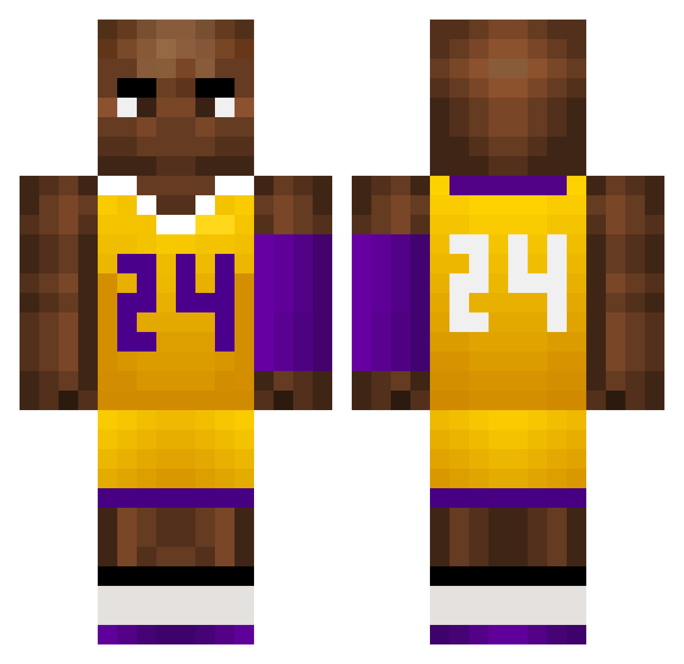 EvanW409 Minecraft skin, front and back view