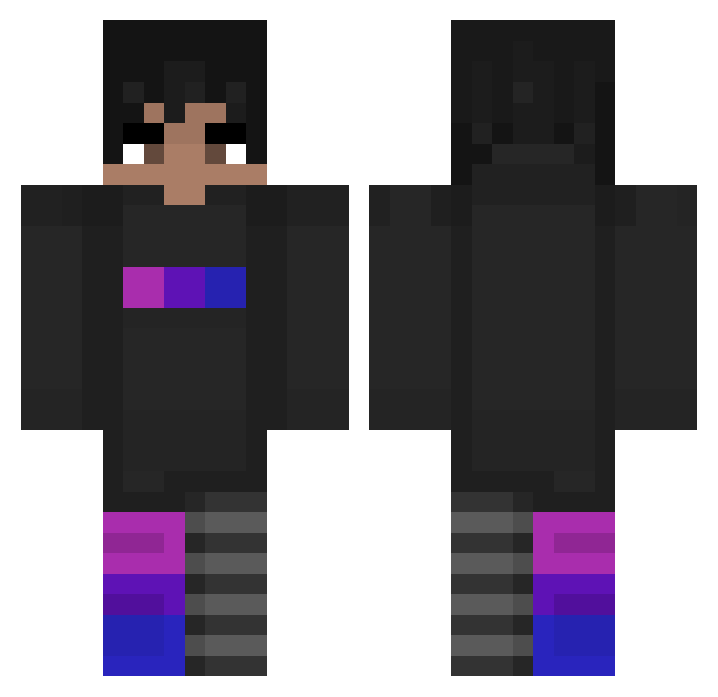 craftpikachu Minecraft skin, front and back view
