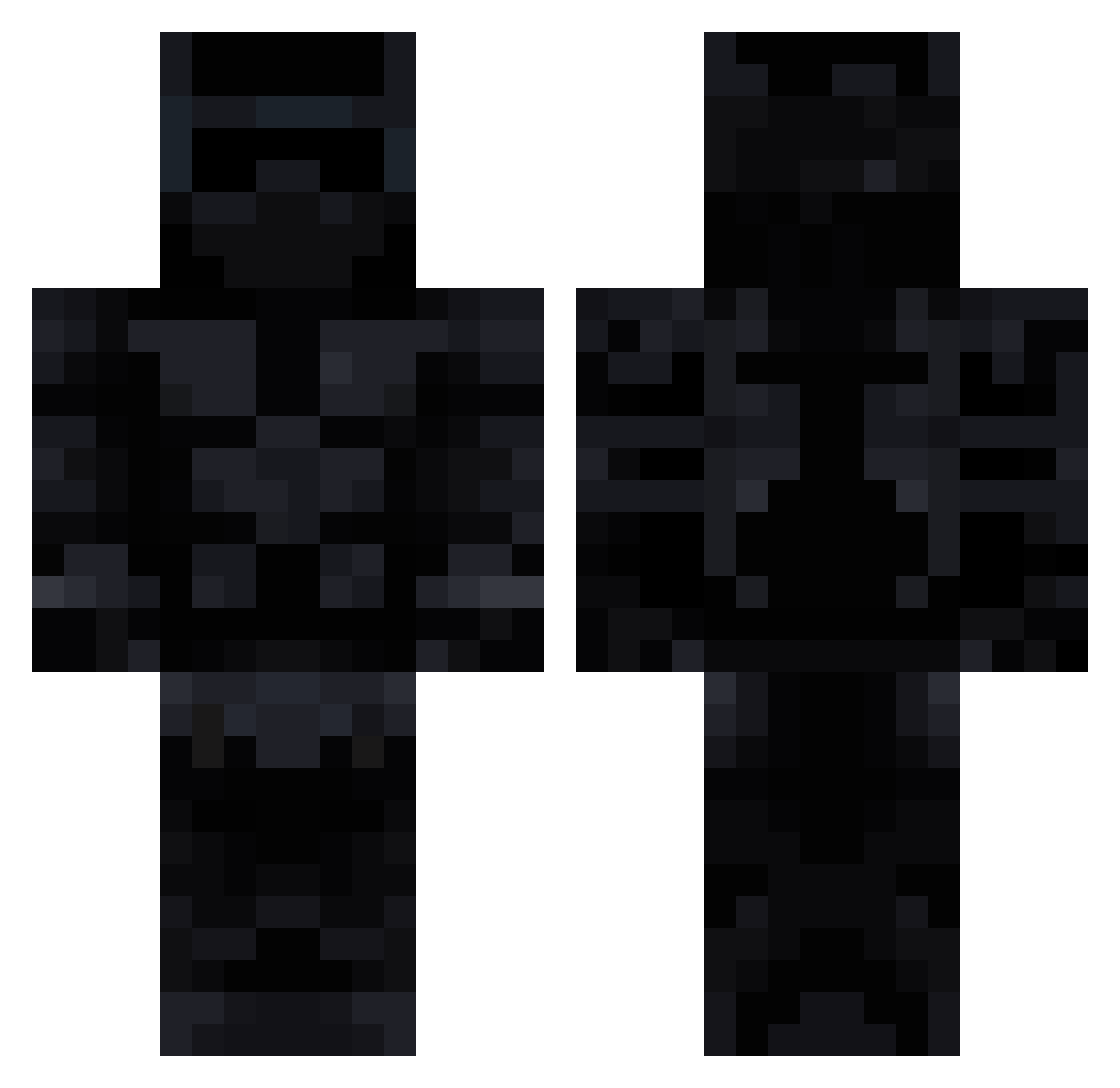 hexylx Minecraft skin, front and back view