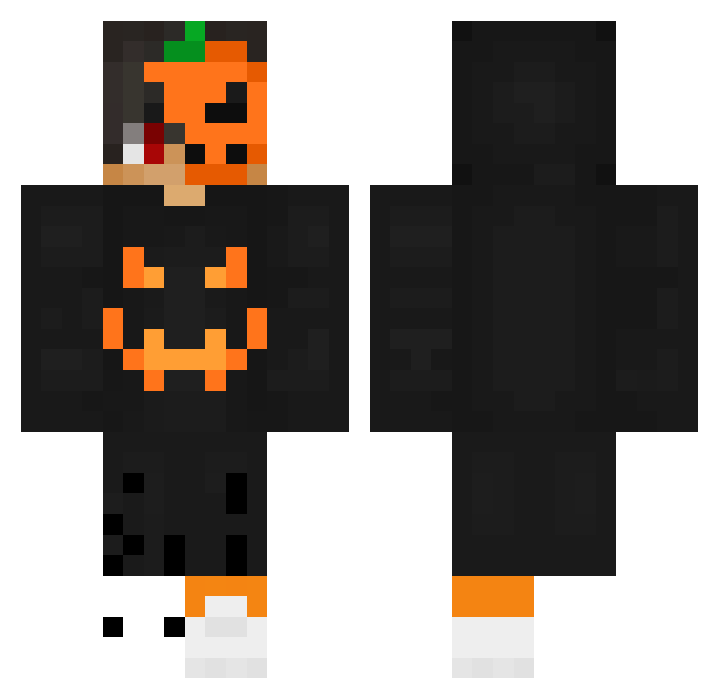 Tysktastisk Minecraft skin, front and back view
