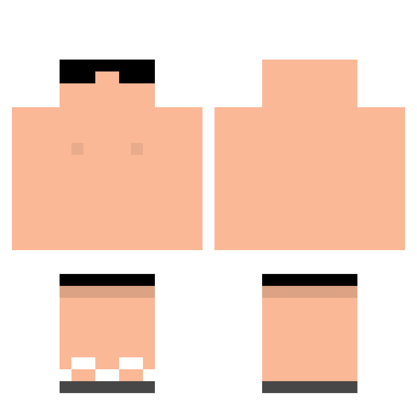 artluu Minecraft skin, front and back view