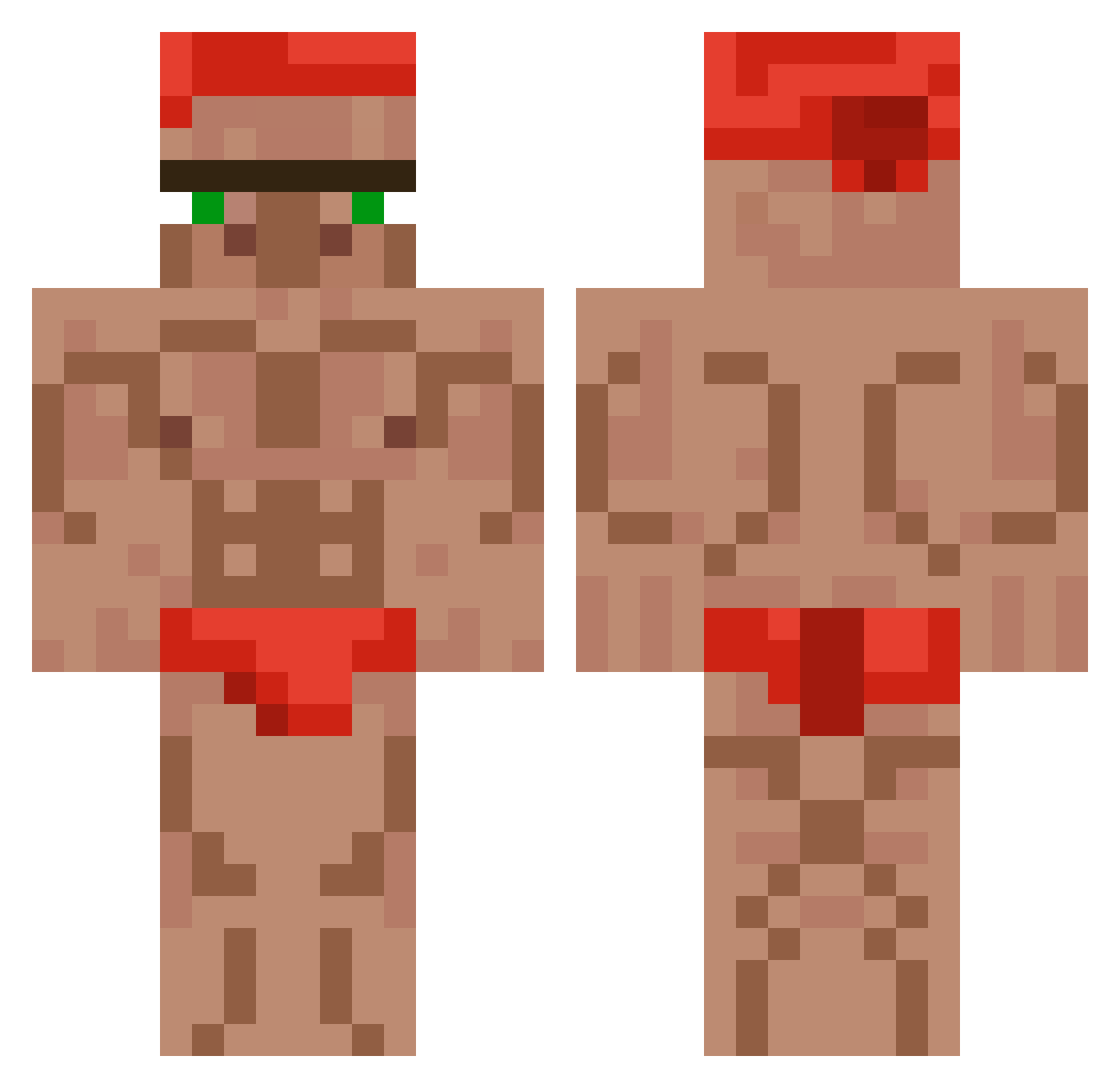hhannes Minecraft skin, front and back view