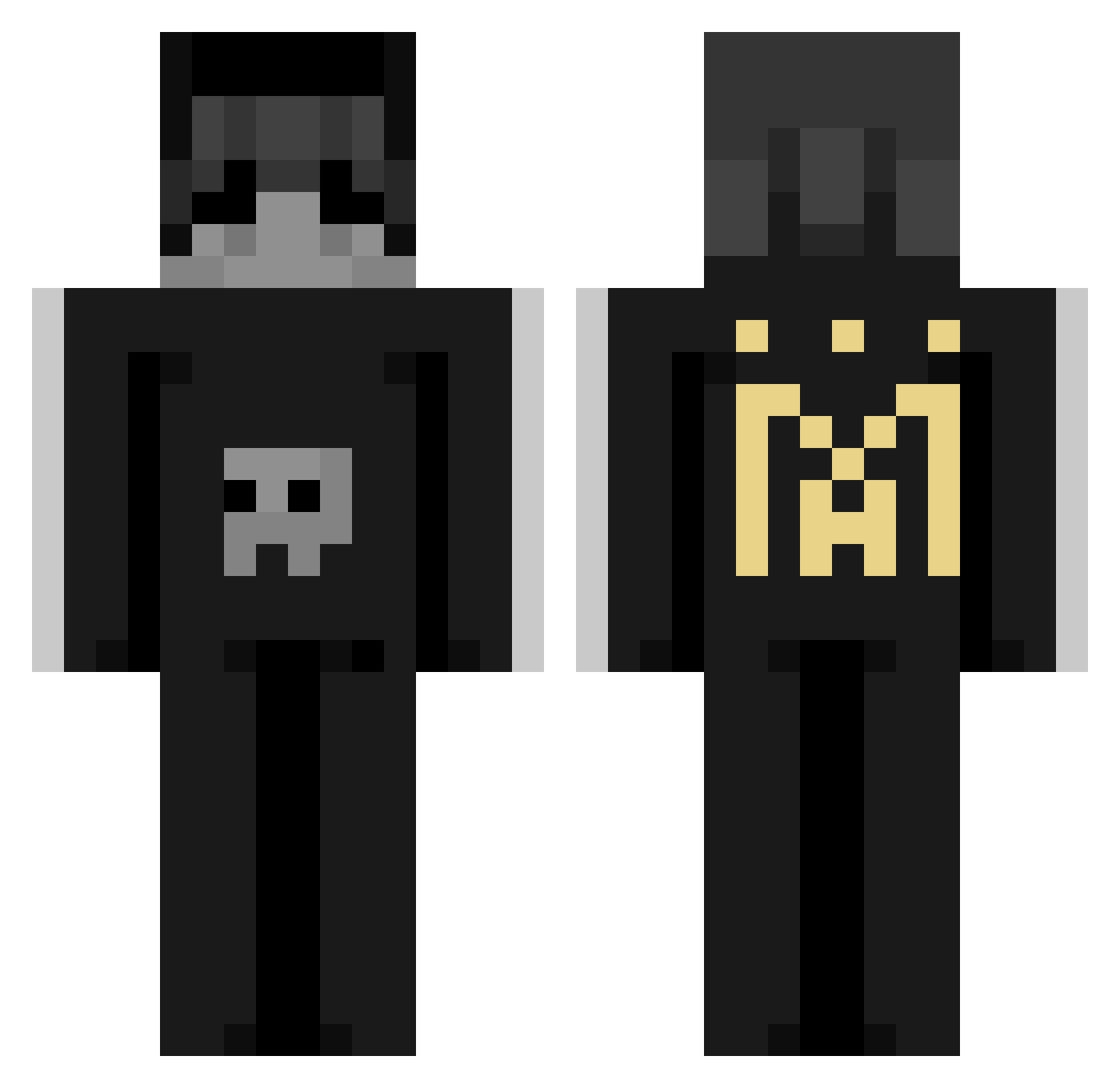 SWIFTYY08 Minecraft skin, front and back view