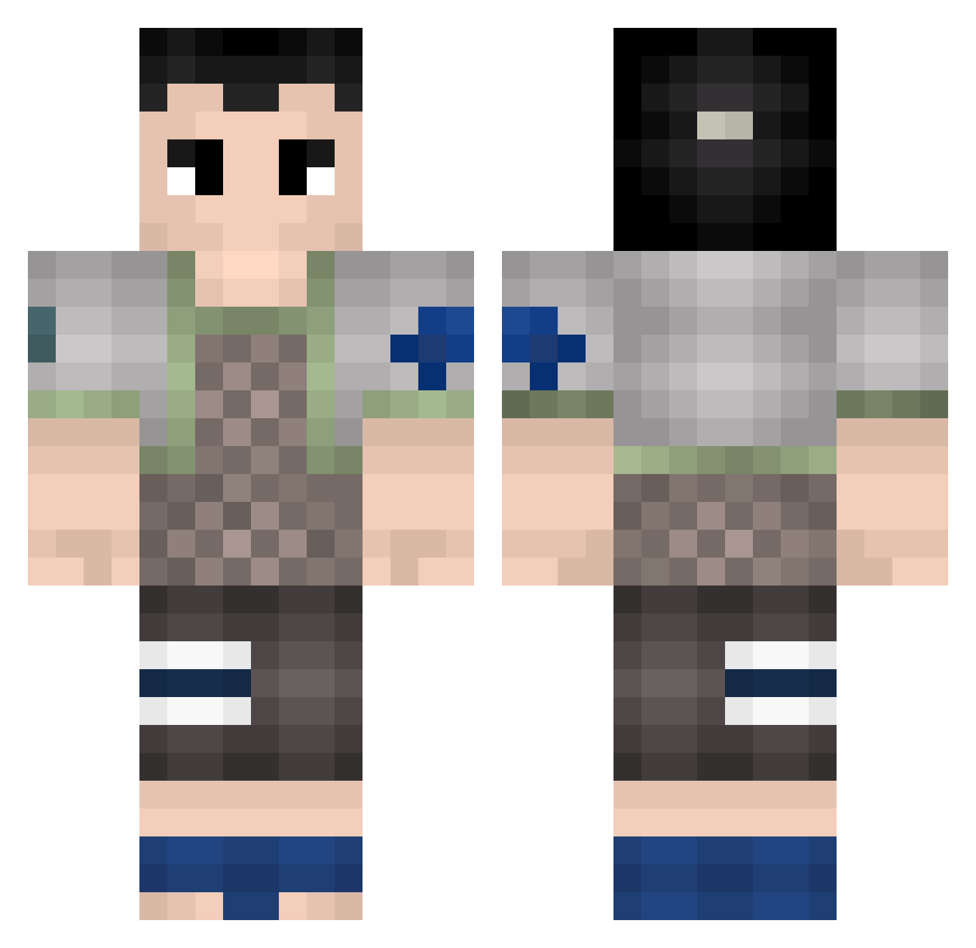 nororozoroarik Minecraft skin, front and back view