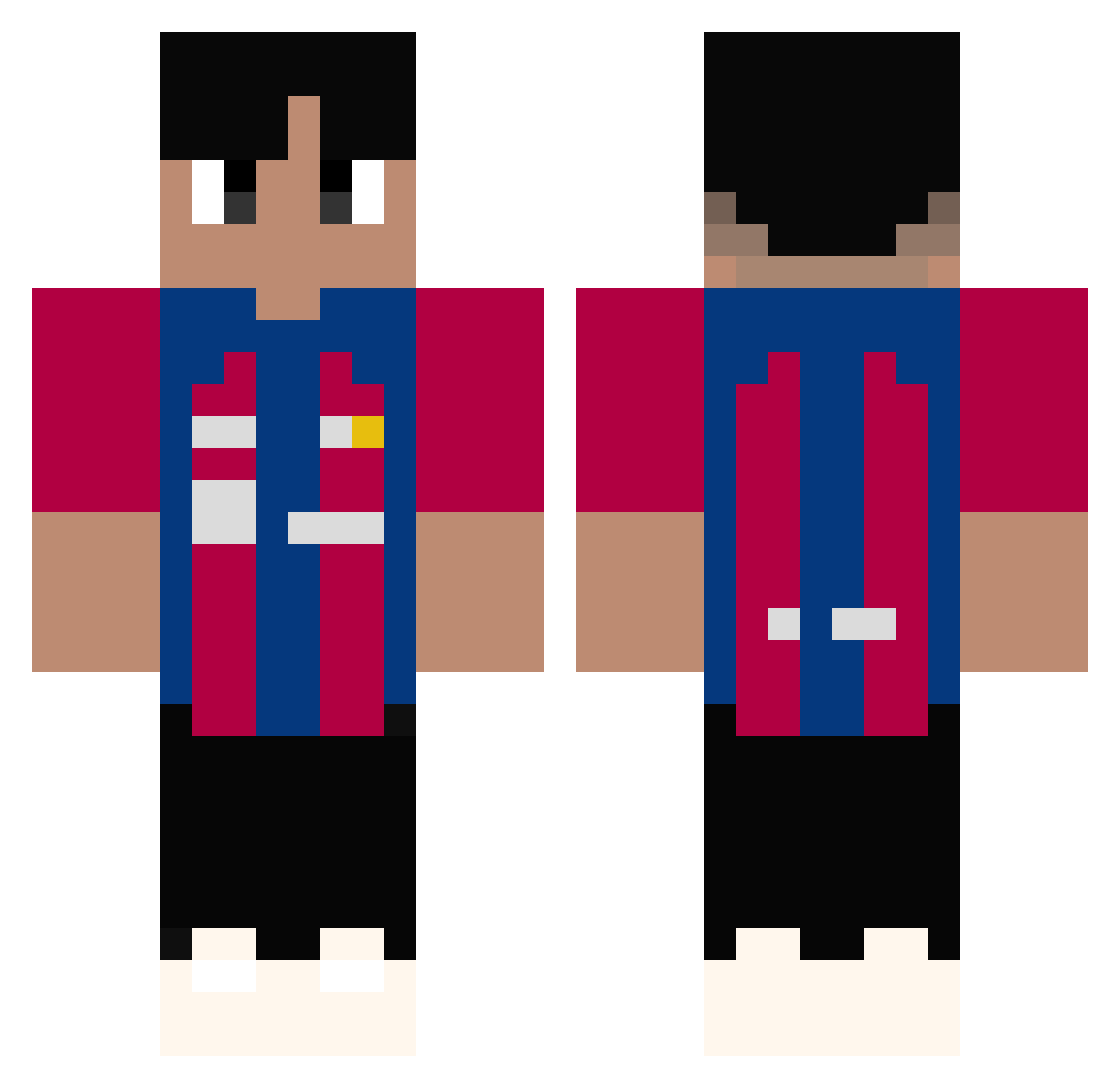 Colorix Minecraft skin, front and back view