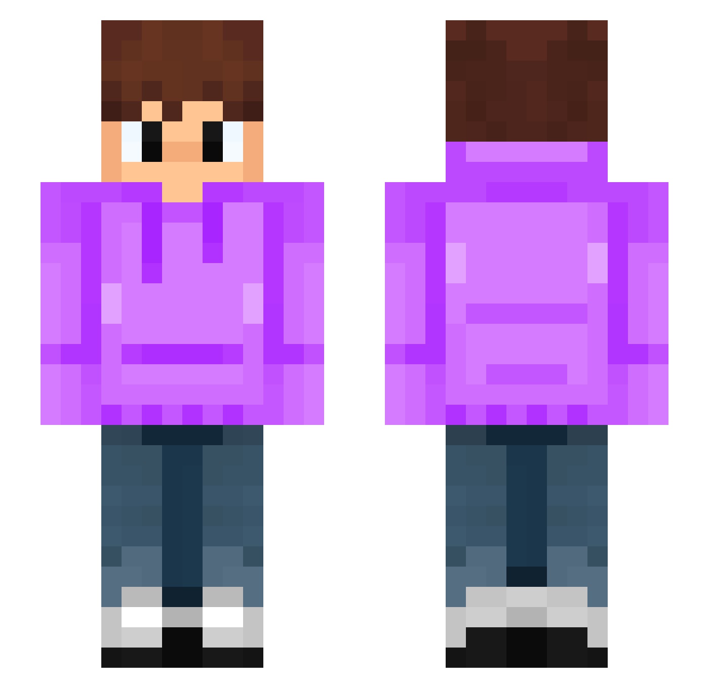 Vermmyy Minecraft skin, front and back view