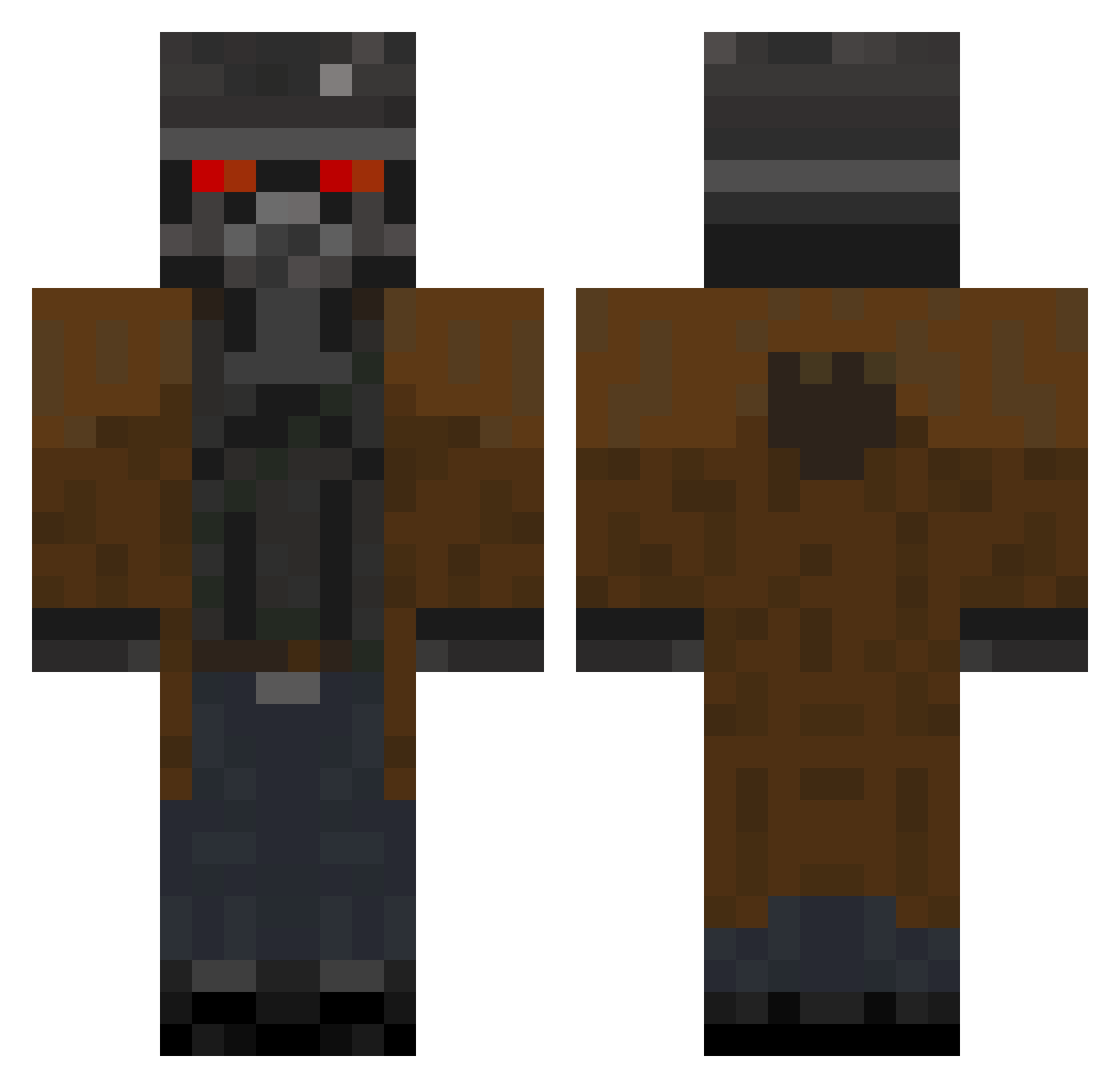 CancerPaitence Minecraft skin, front and back view