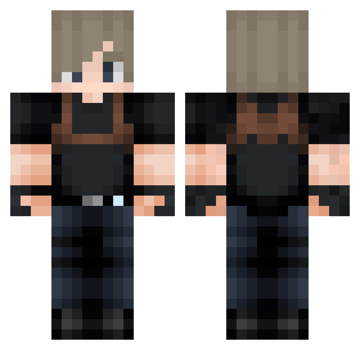 Nijimura_ Minecraft skin, front and back view
