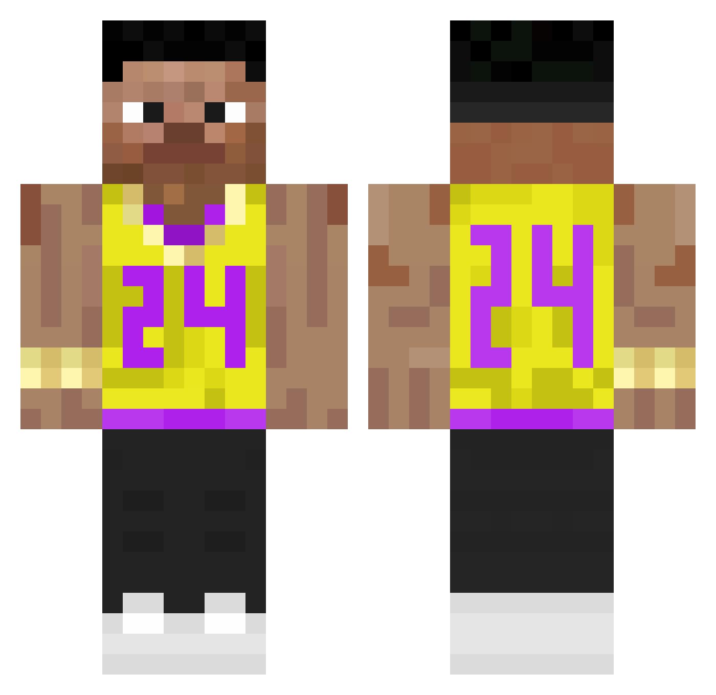 LBT1508 Minecraft skin, front and back view