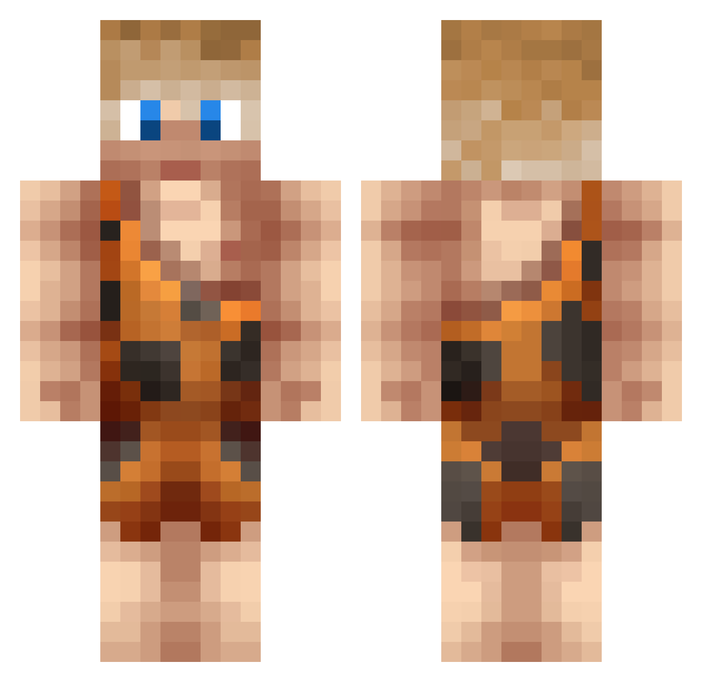 Tacety Minecraft skin, front and back view