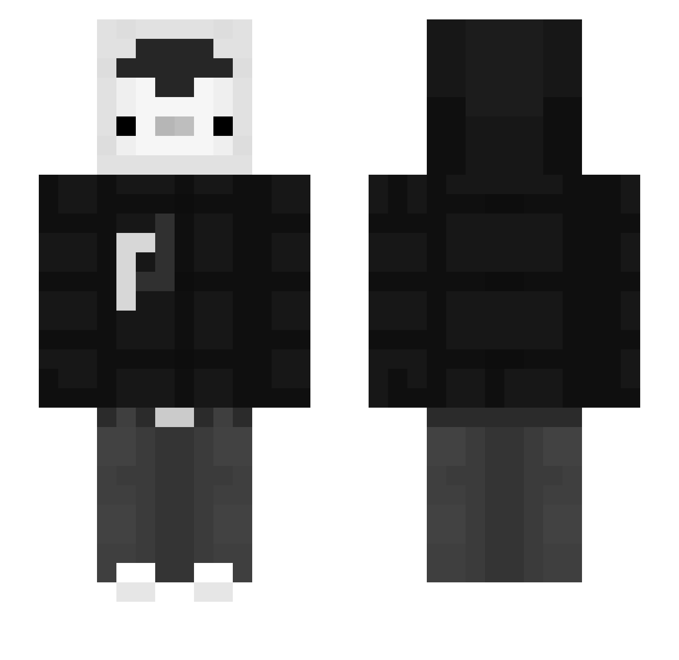 SHARK_HOOD Minecraft skin, front and back view