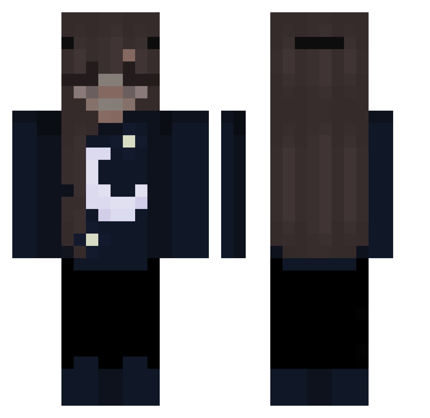 PVPlunar Minecraft skin, front and back view