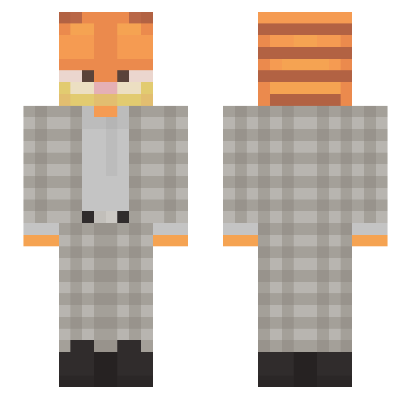 kokus Minecraft skin, front and back view