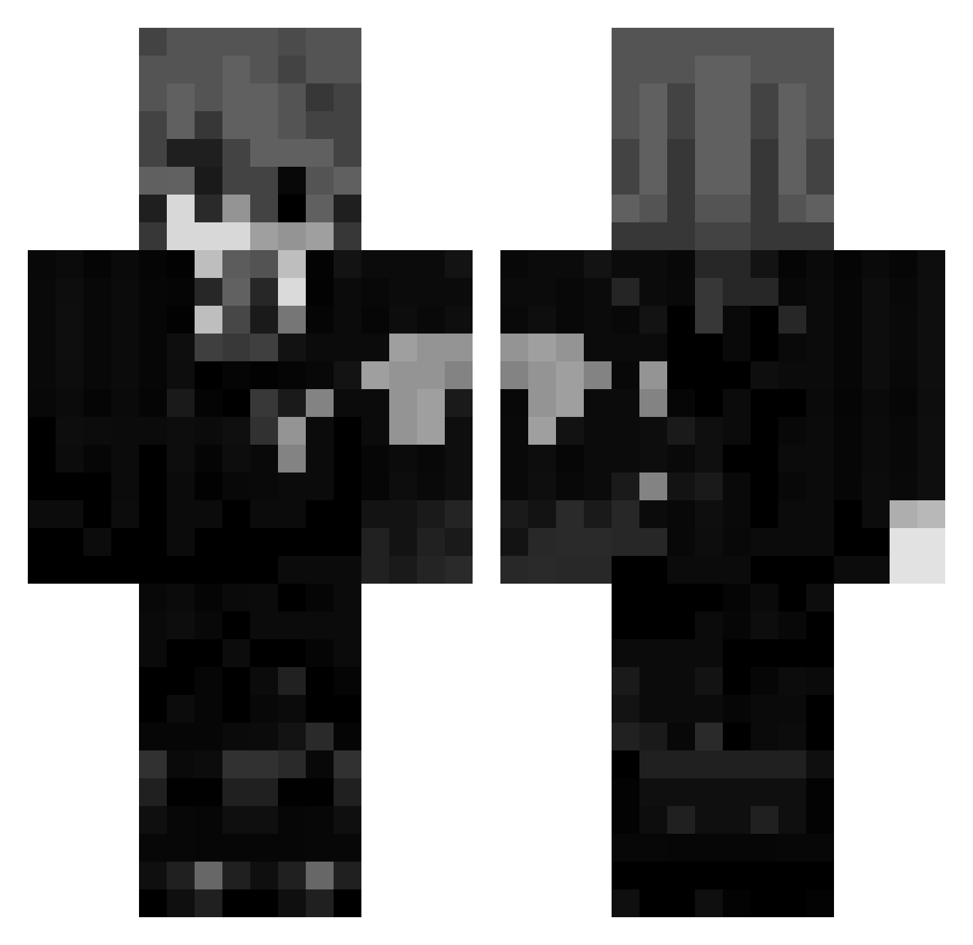 Tolgated Minecraft skin, front and back view