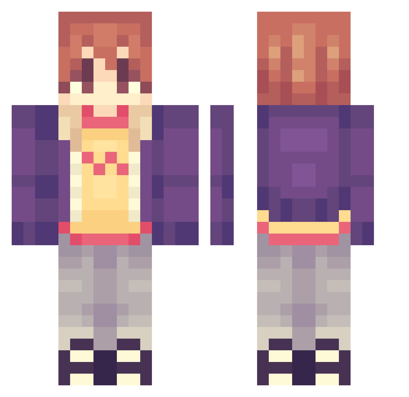 Soenkujoo Minecraft skin, front and back view