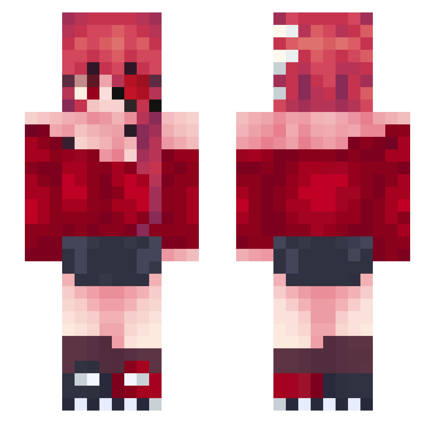 Meowfers Minecraft skin, front and back view