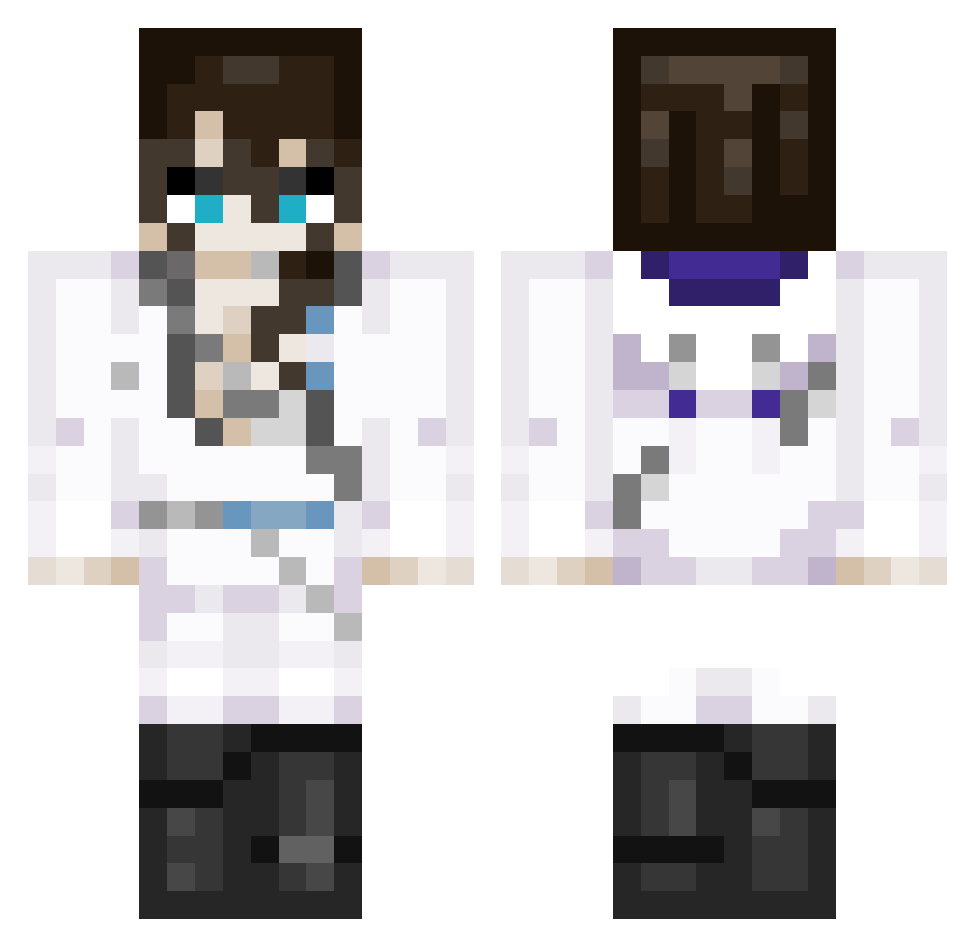 FrozenPool Minecraft skin, front and back view