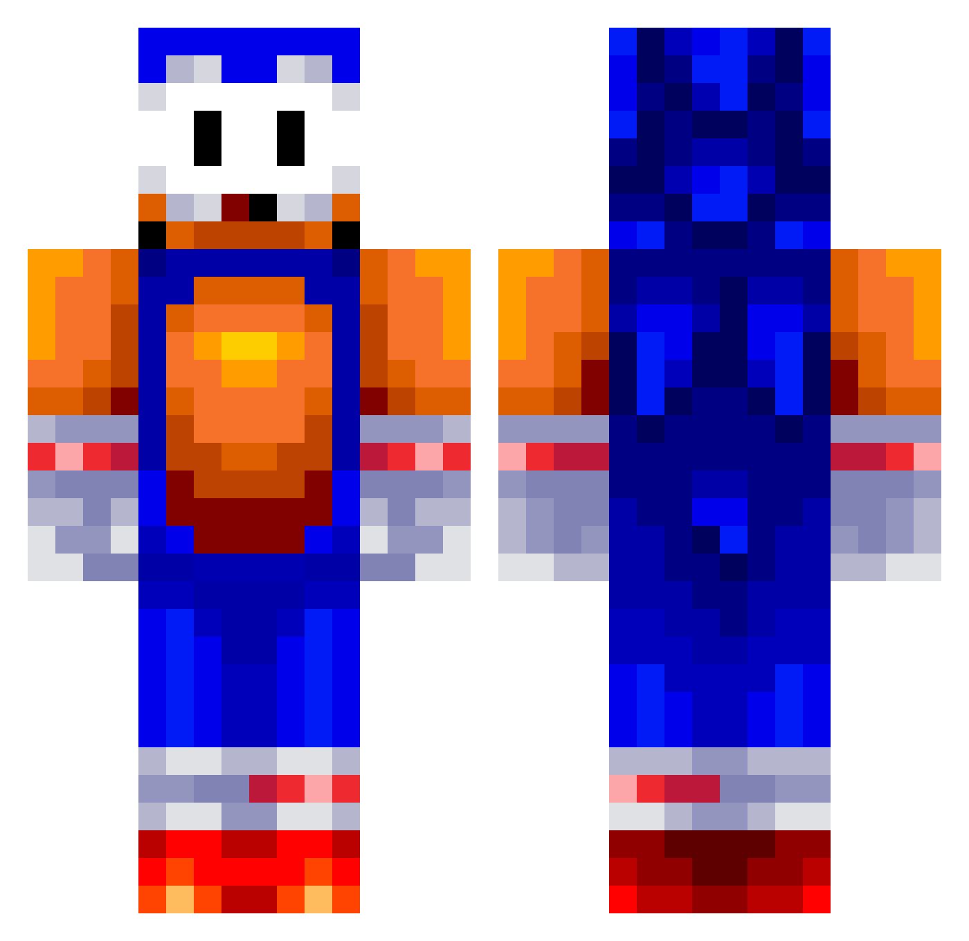 GD_ALTFIRE Minecraft skin, front and back view