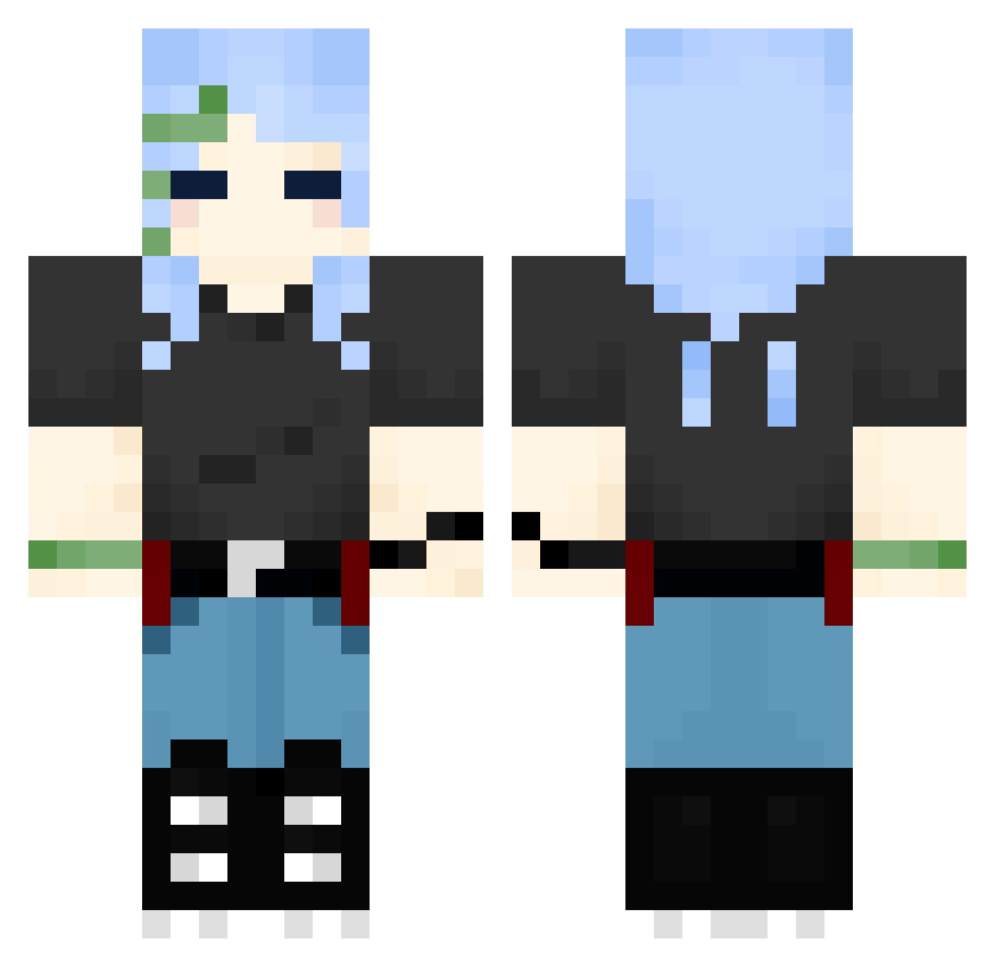 SolarFlareheh Minecraft skin, front and back view