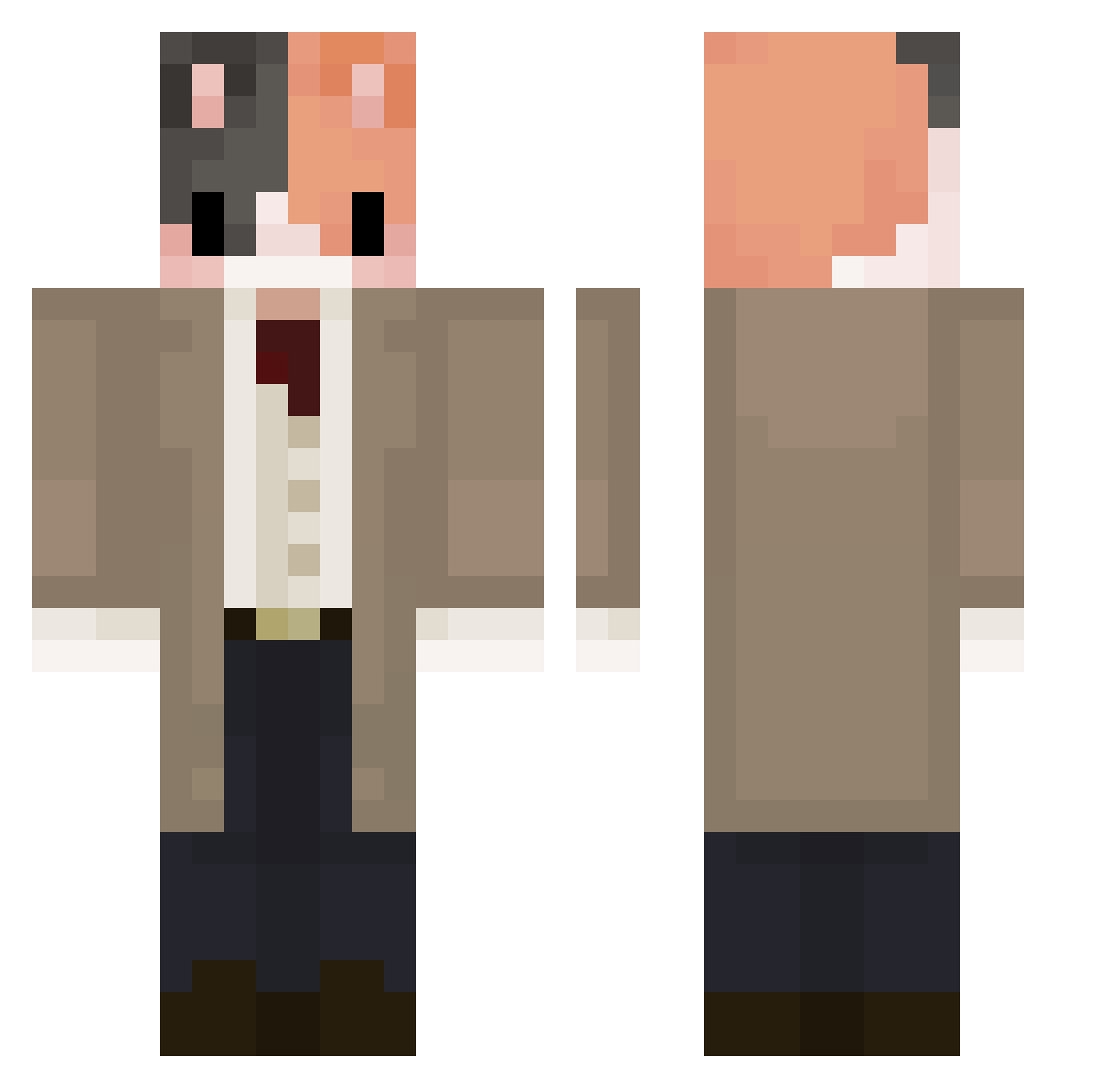 Chaton_788 Minecraft skin, front and back view