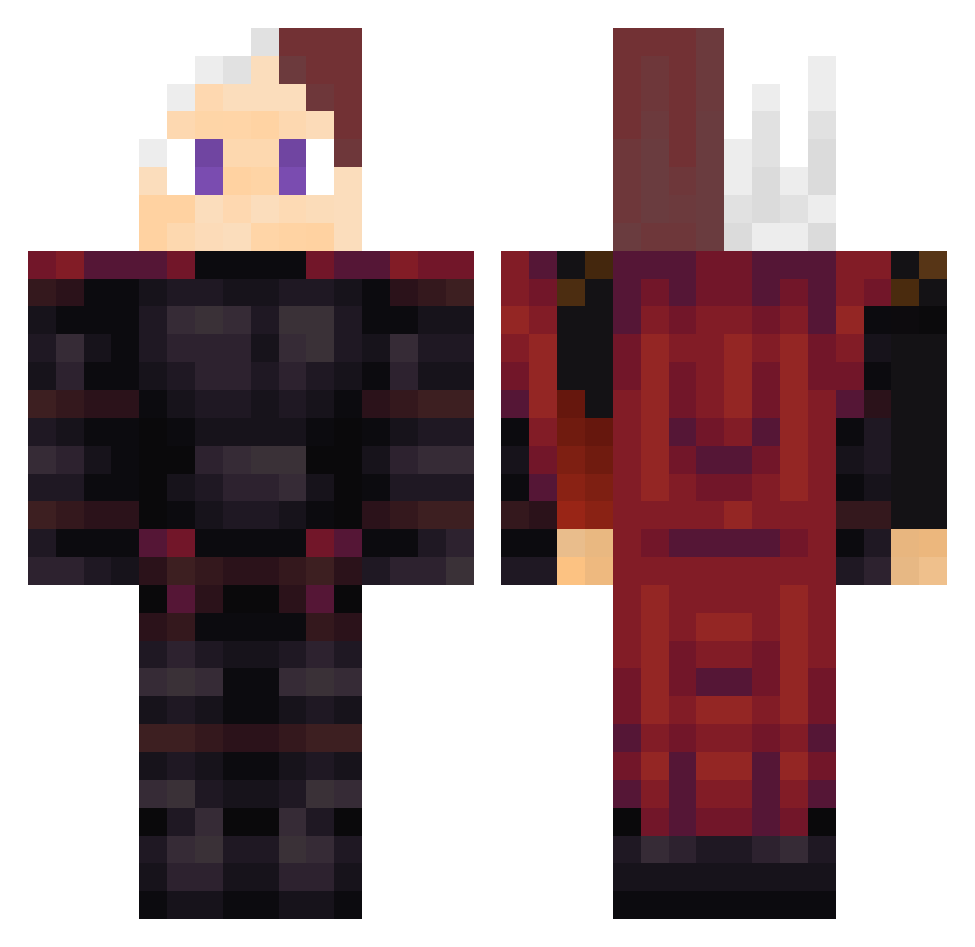 SenseiMario Minecraft skin, front and back view