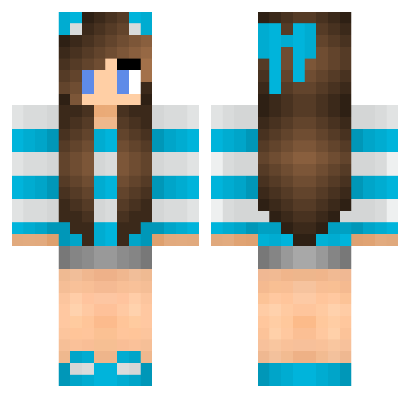 Jewell Minecraft skin, front and back view