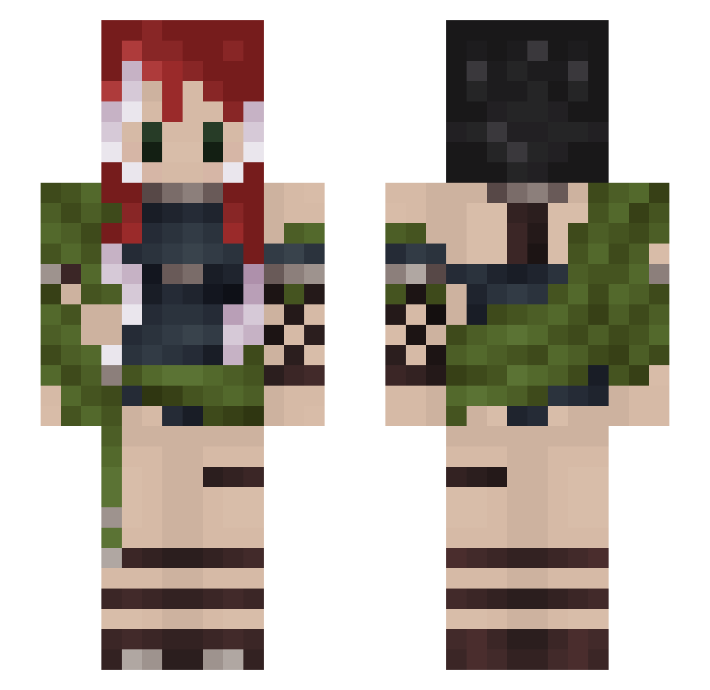 KellofBones Minecraft skin, front and back view