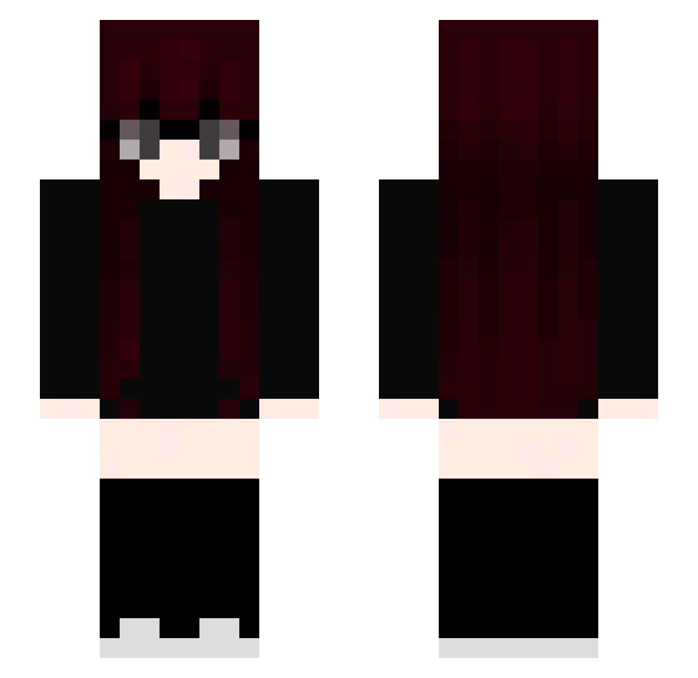 kahworuu_ Minecraft skin, front and back view