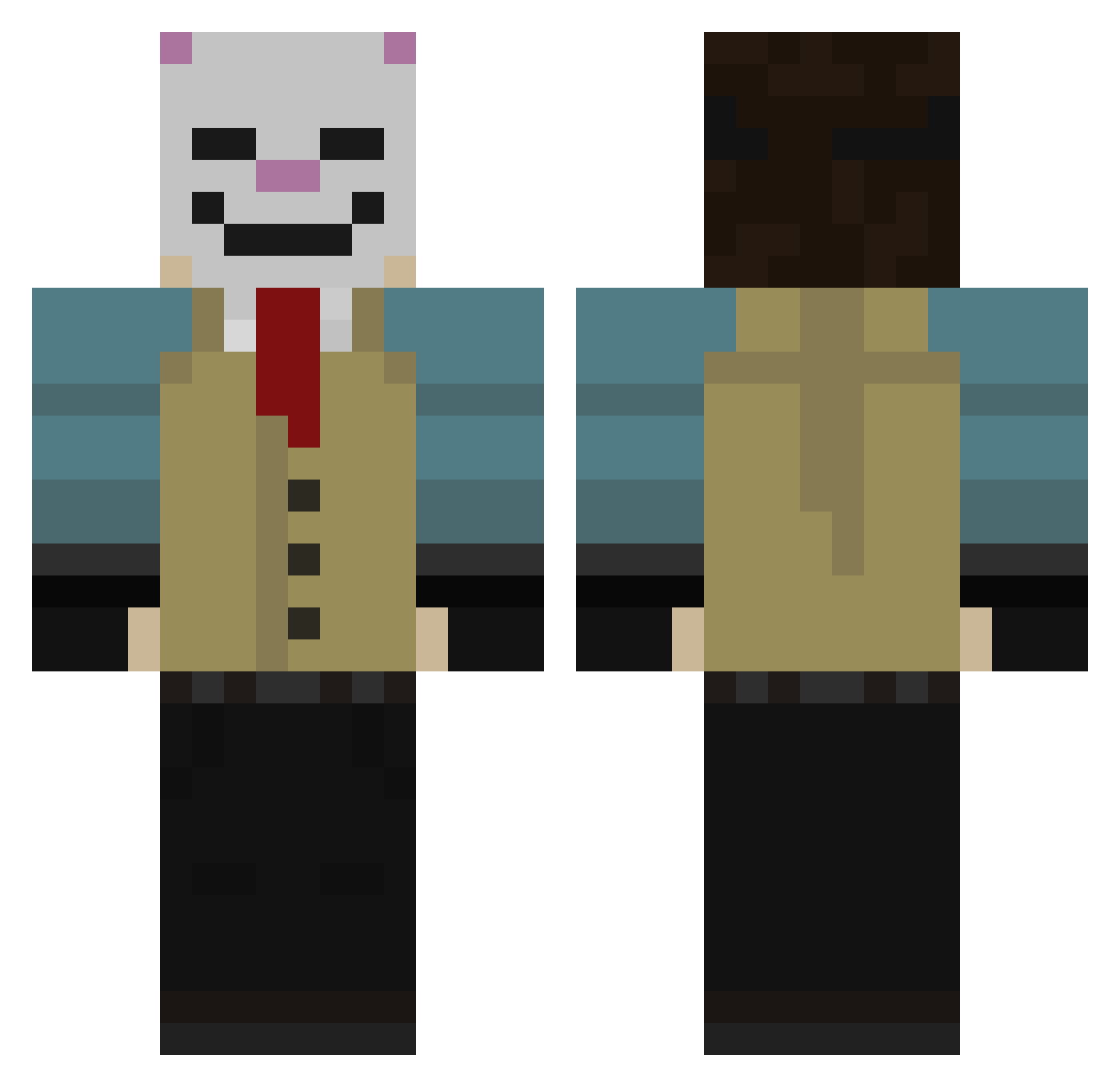 Abo7Ahmad Minecraft skin, front and back view