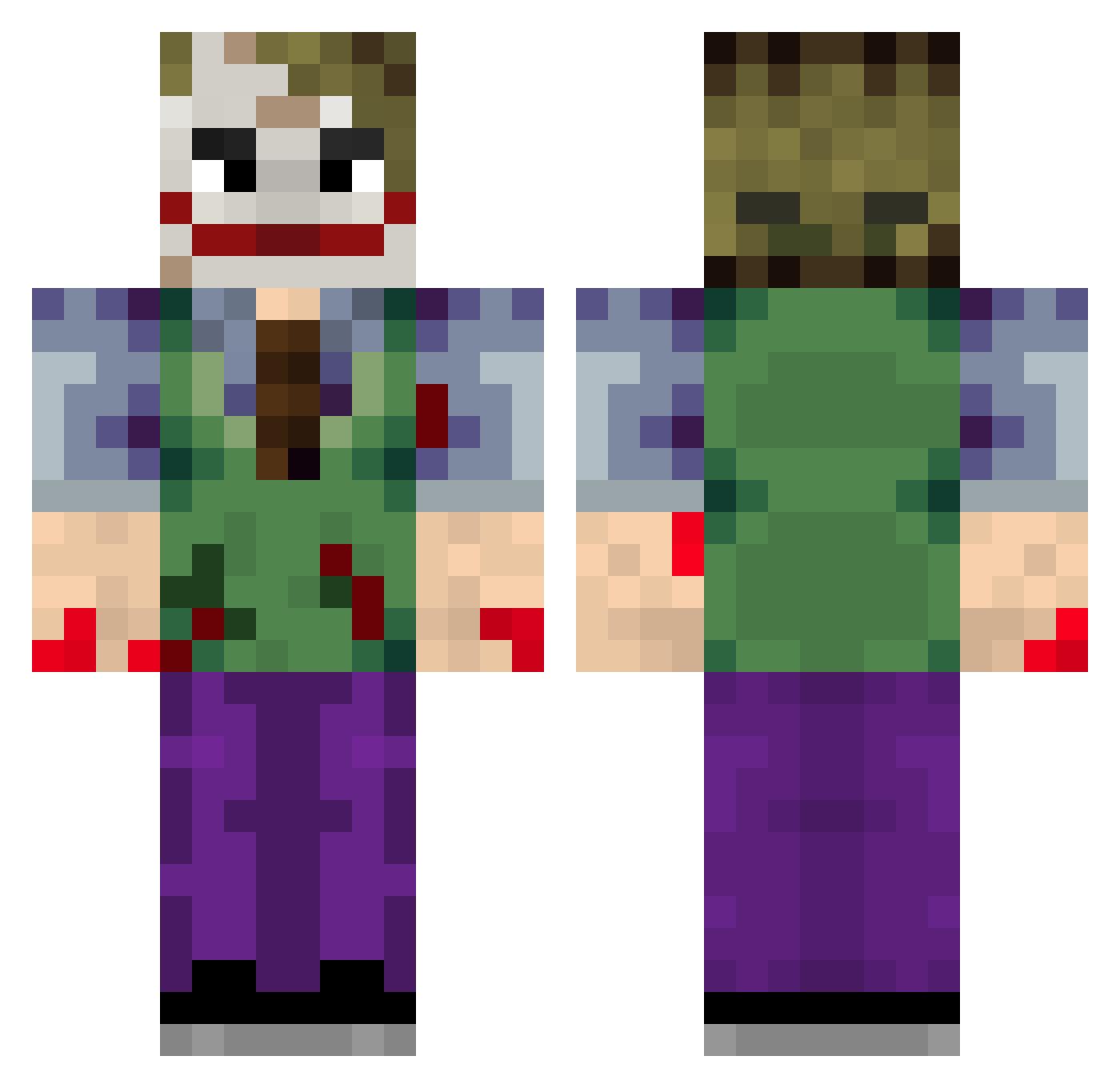 karefsland Minecraft skin, front and back view