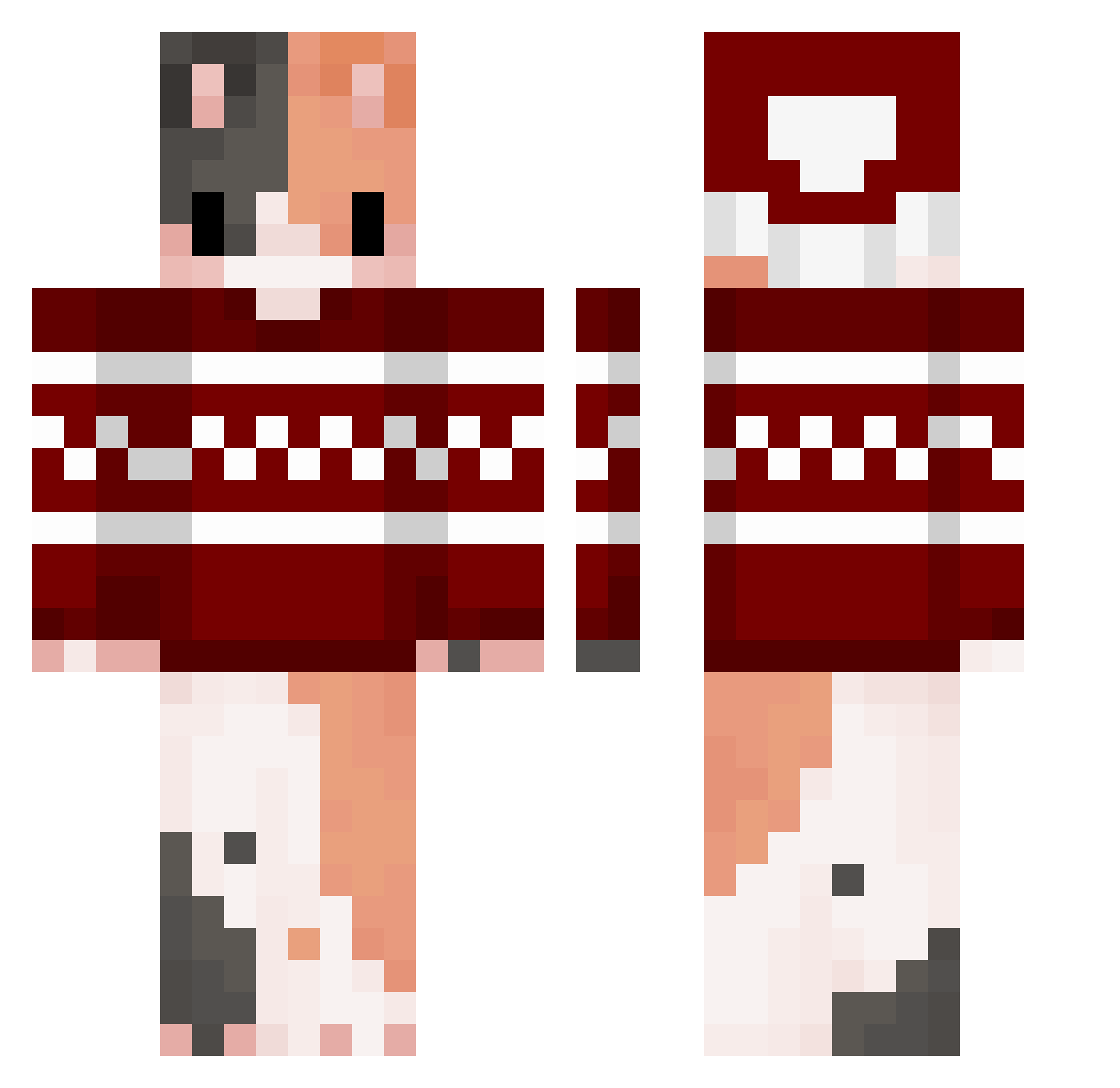 yildow Minecraft skin, front and back view