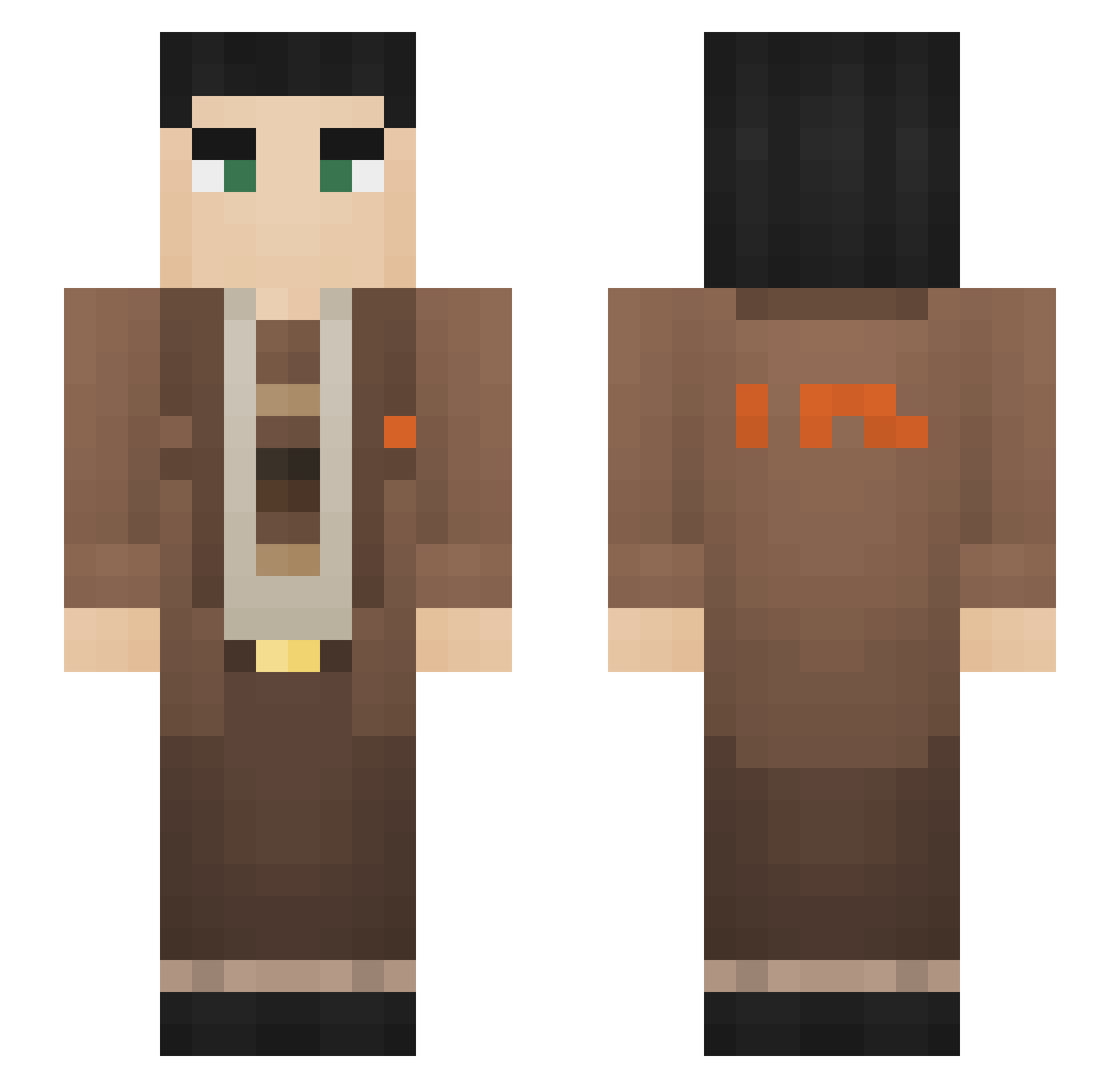 monkeyrylee08 Minecraft skin, front and back view
