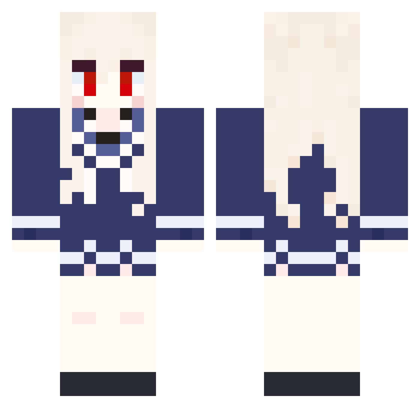 rlberrka Minecraft skin, front and back view