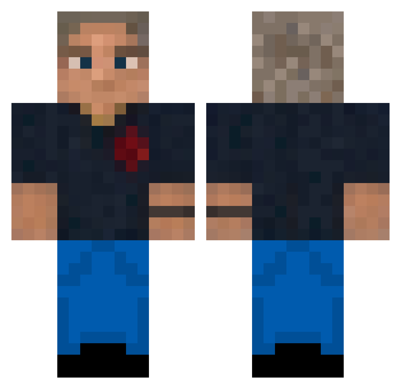 Puzon1k Minecraft skin, front and back view