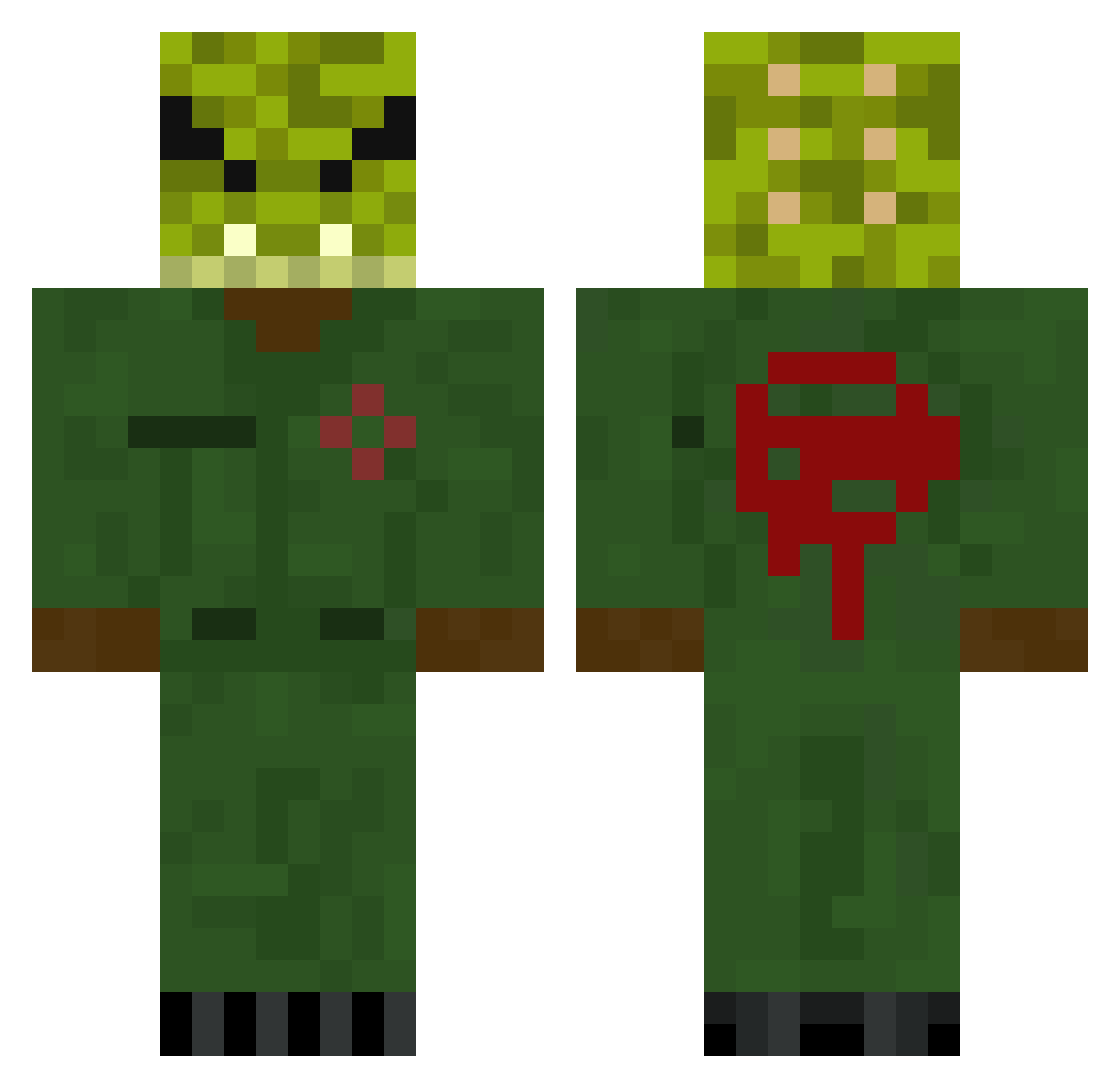 NoopyDoo Minecraft skin, front and back view