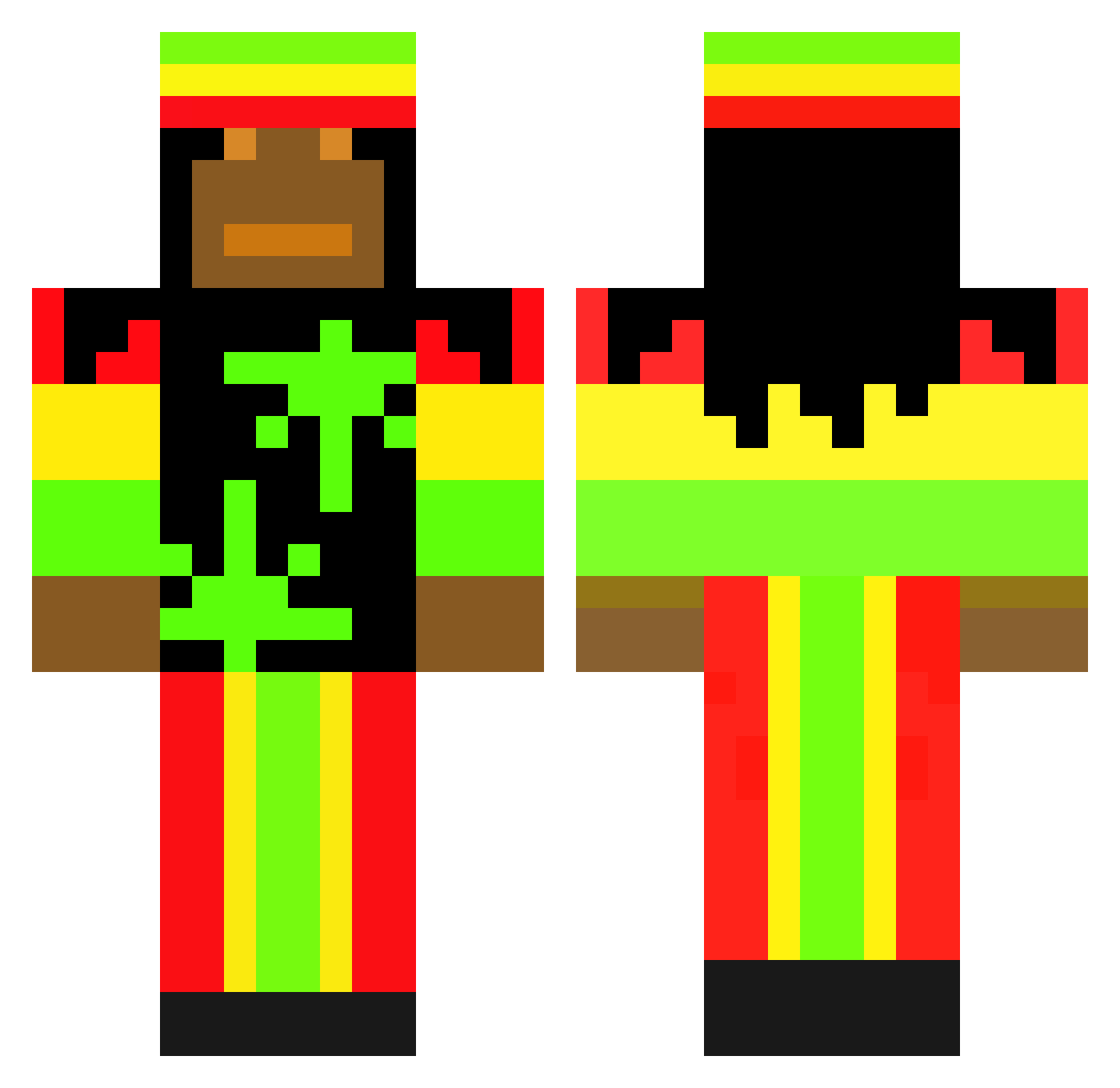 Qvadron Minecraft skin, front and back view