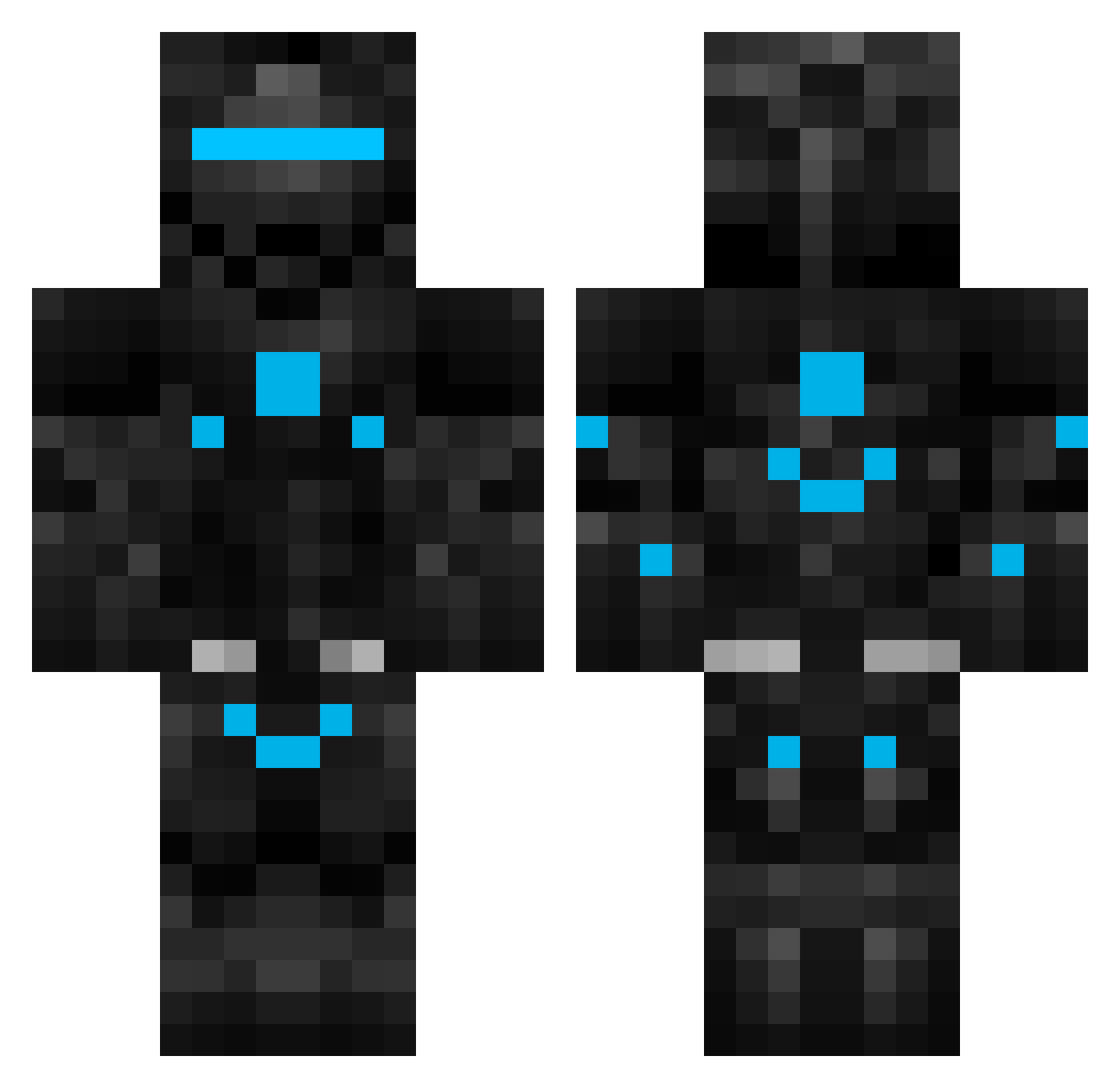 Thrail Minecraft skin, front and back view