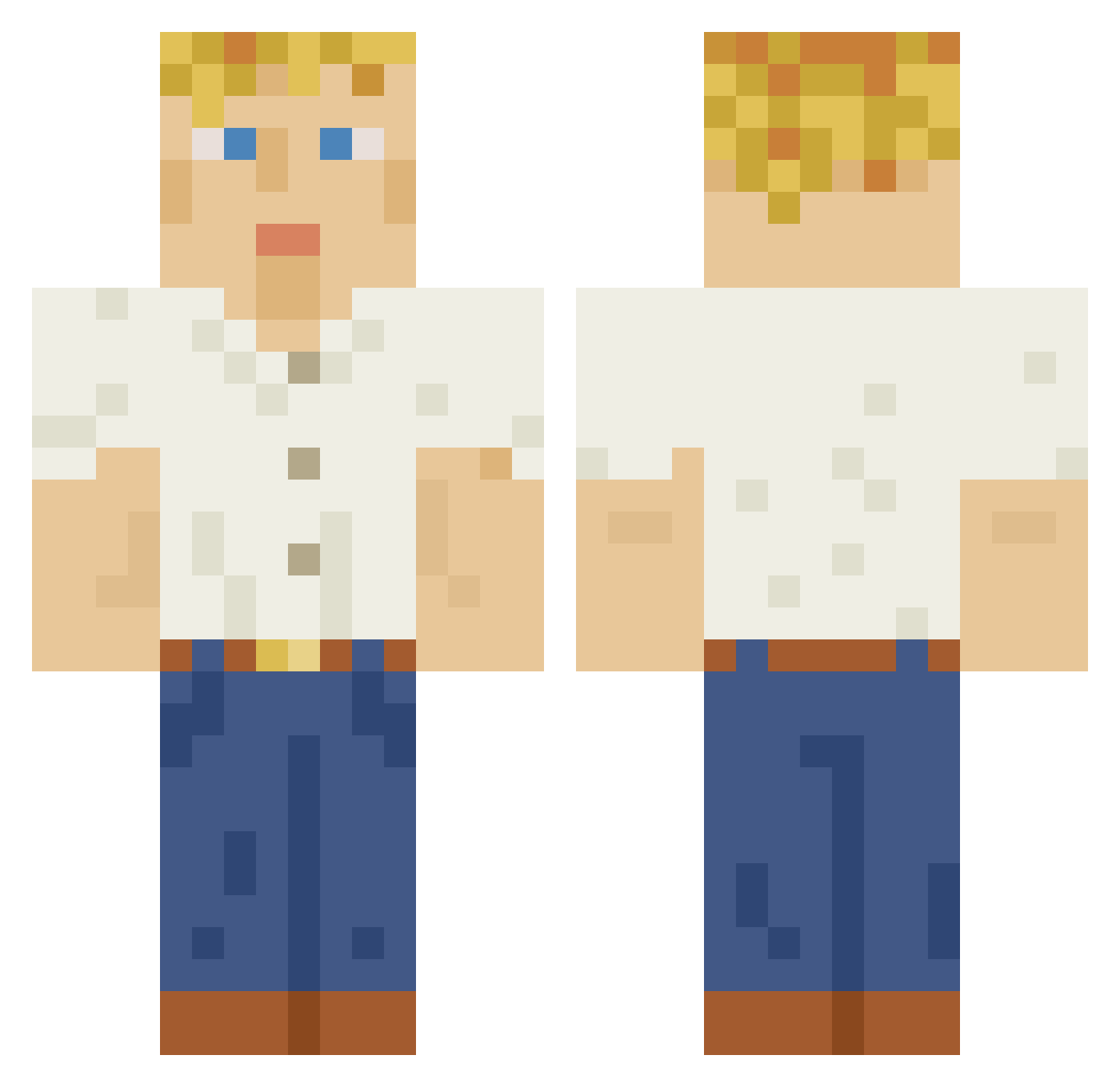 Rombieroo Minecraft skin, front and back view