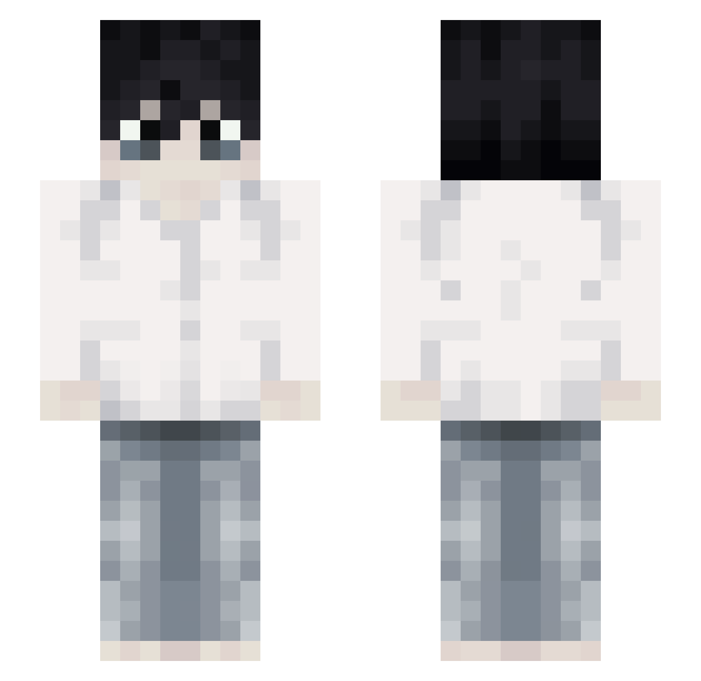 sevinos Minecraft skin, front and back view