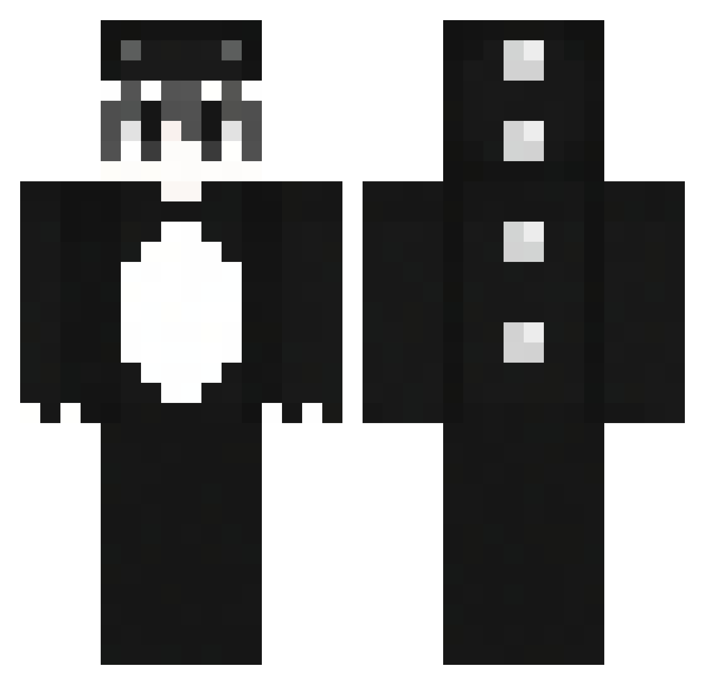 Kz1q Minecraft skin, front and back view