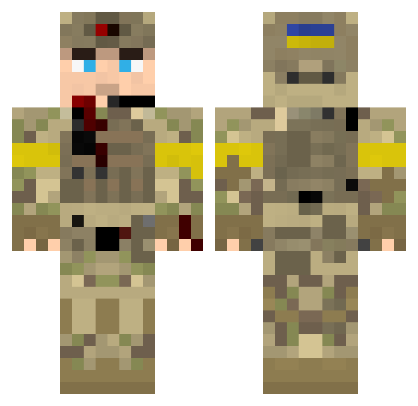 Megacube0 Minecraft skin, front and back view