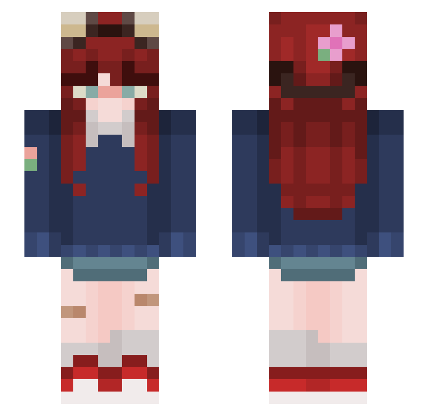 ratheadd Minecraft skin, front and back view