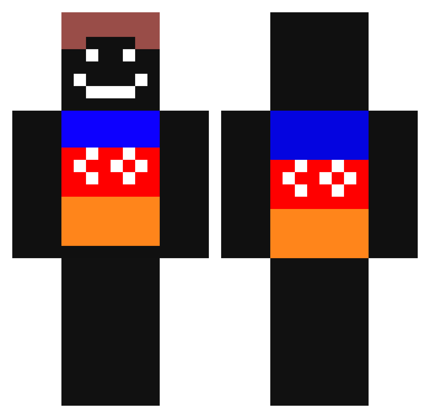 Gwentfly Minecraft skin, front and back view
