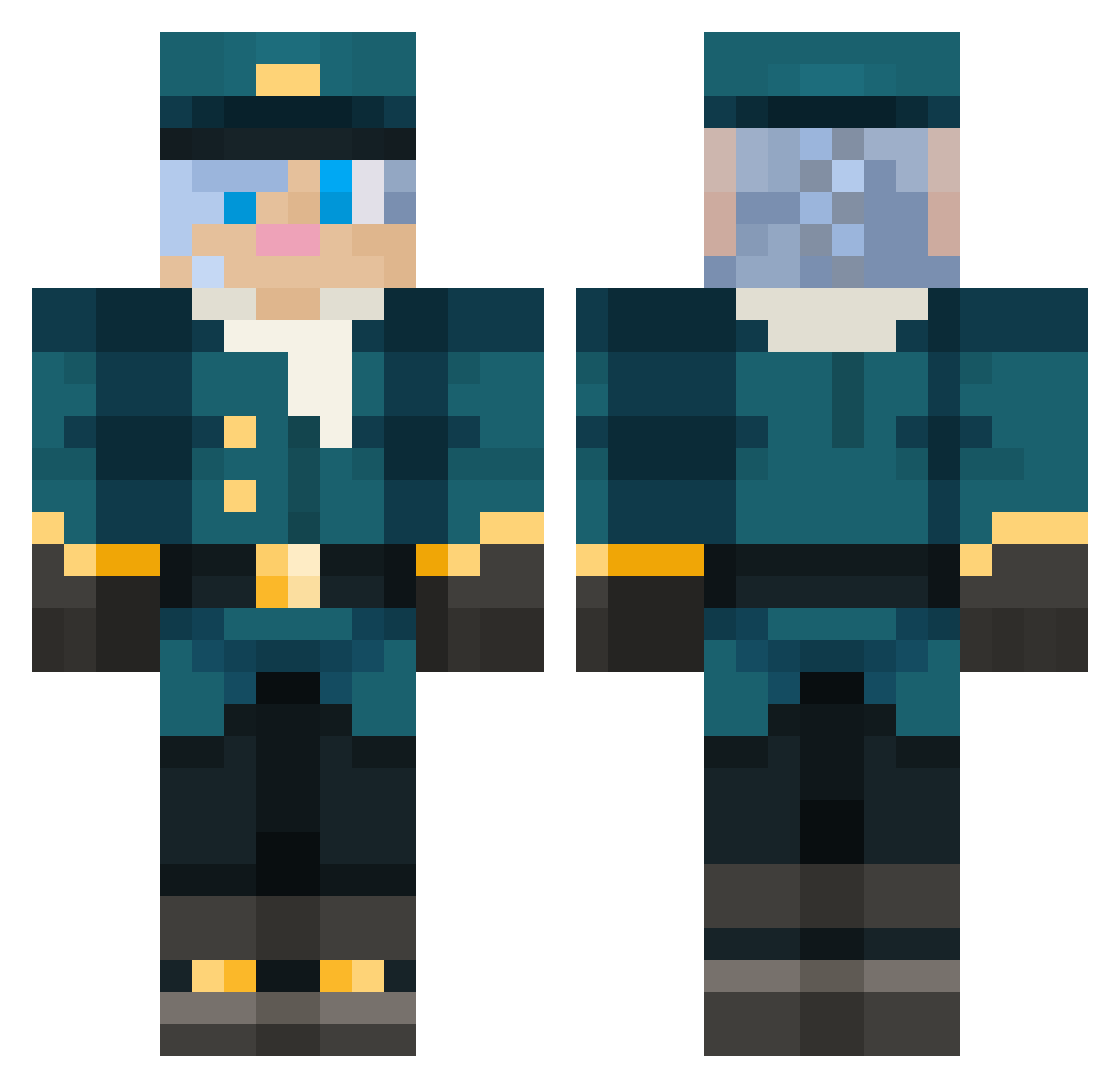 tangerinetatko Minecraft skin, front and back view